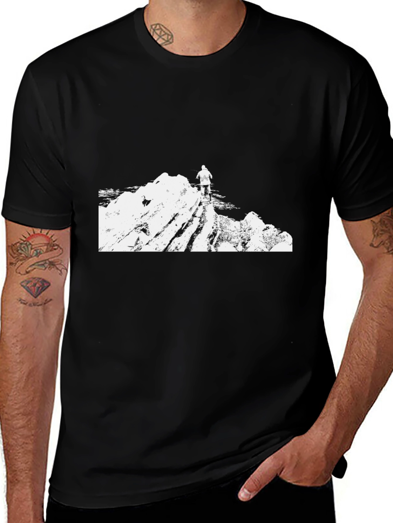 Mountain Climber Graphic Tee - Black