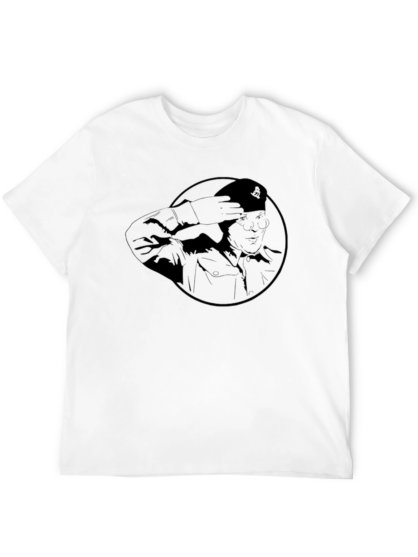 Saluting General Graphic Tee - Black Cotton T-Shirt