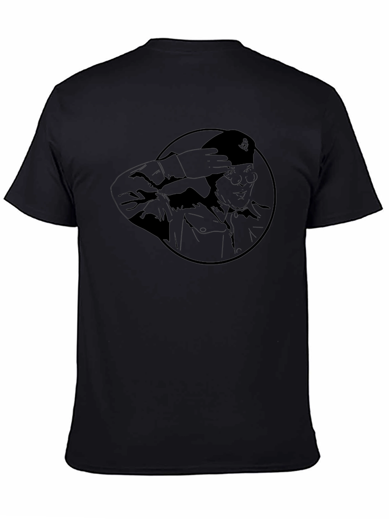 Saluting General Graphic Tee - Black Cotton T-Shirt