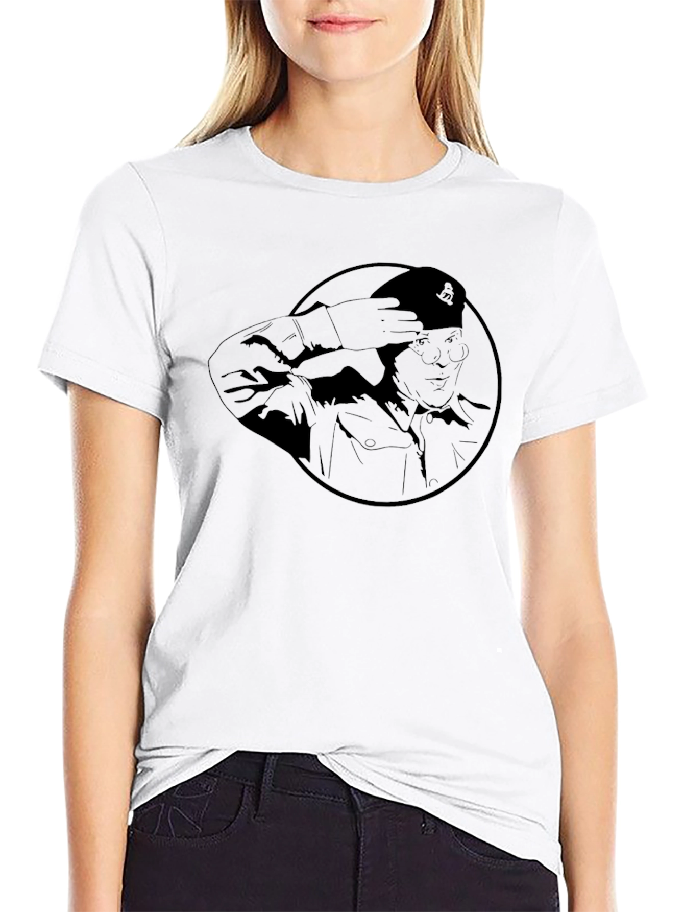 Saluting General Graphic Tee - Black Cotton T-Shirt