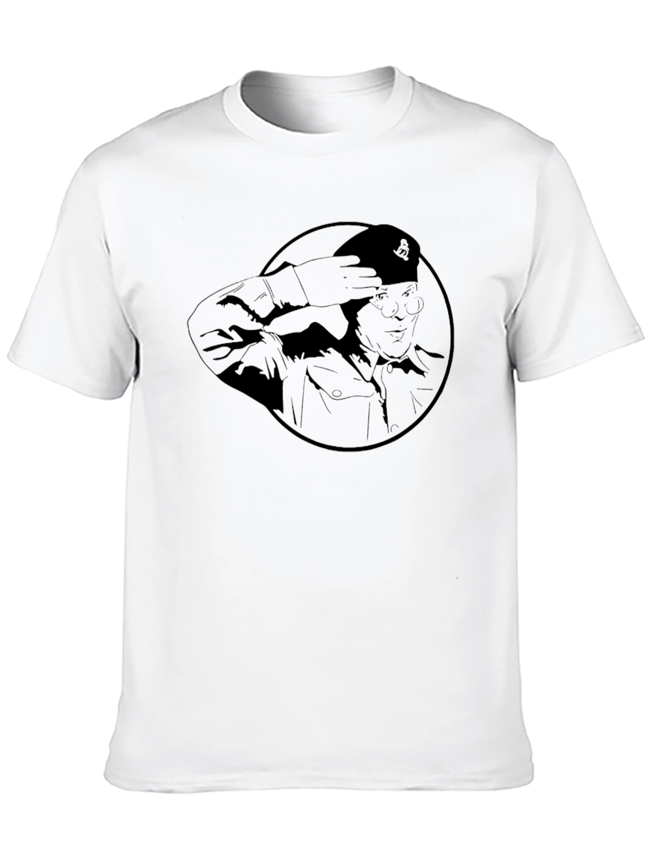 Saluting General Graphic Tee - Black Cotton T-Shirt