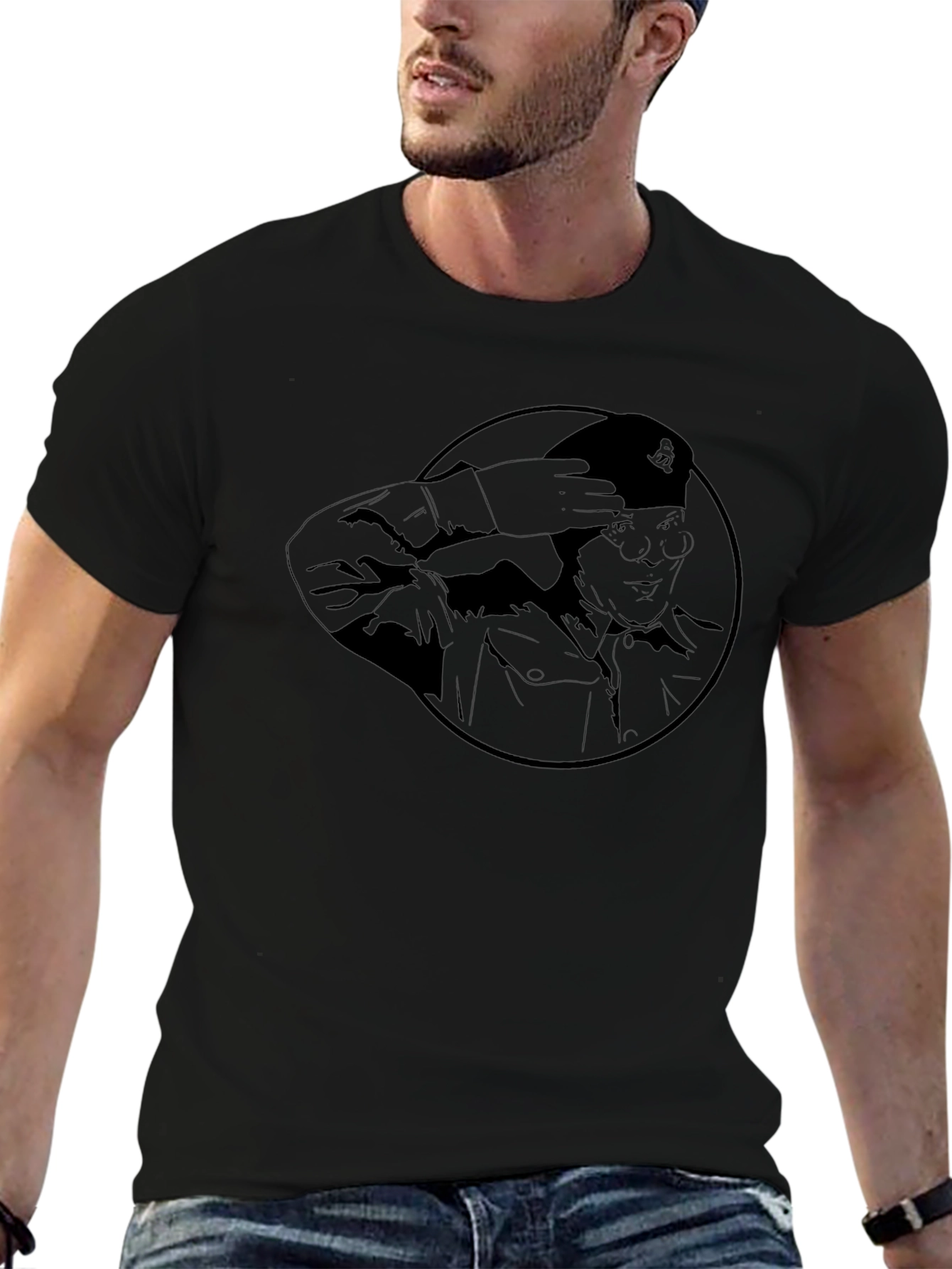 Saluting General Graphic Tee - Black Cotton T-Shirt
