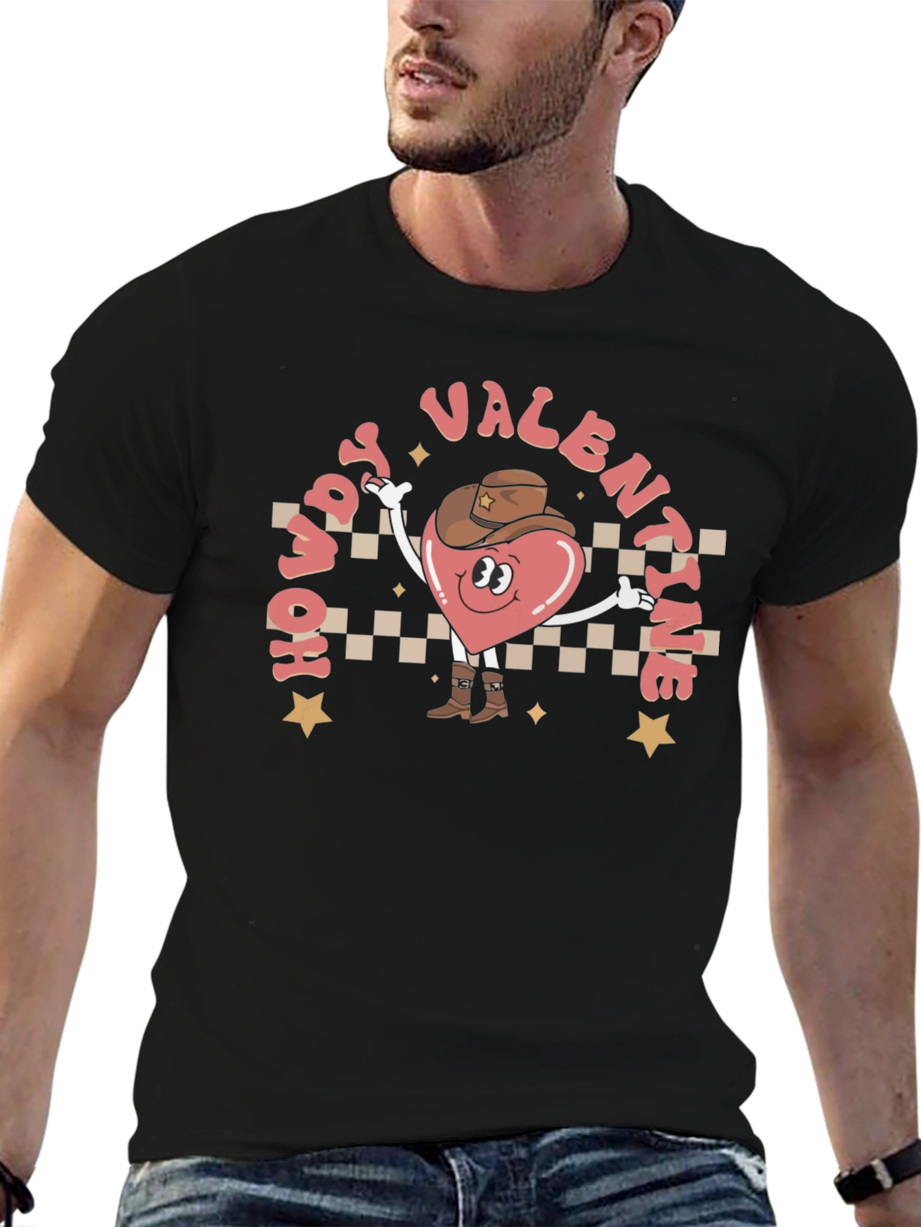 Howdy Valentine T-Shirt - Western Heart Cowboy