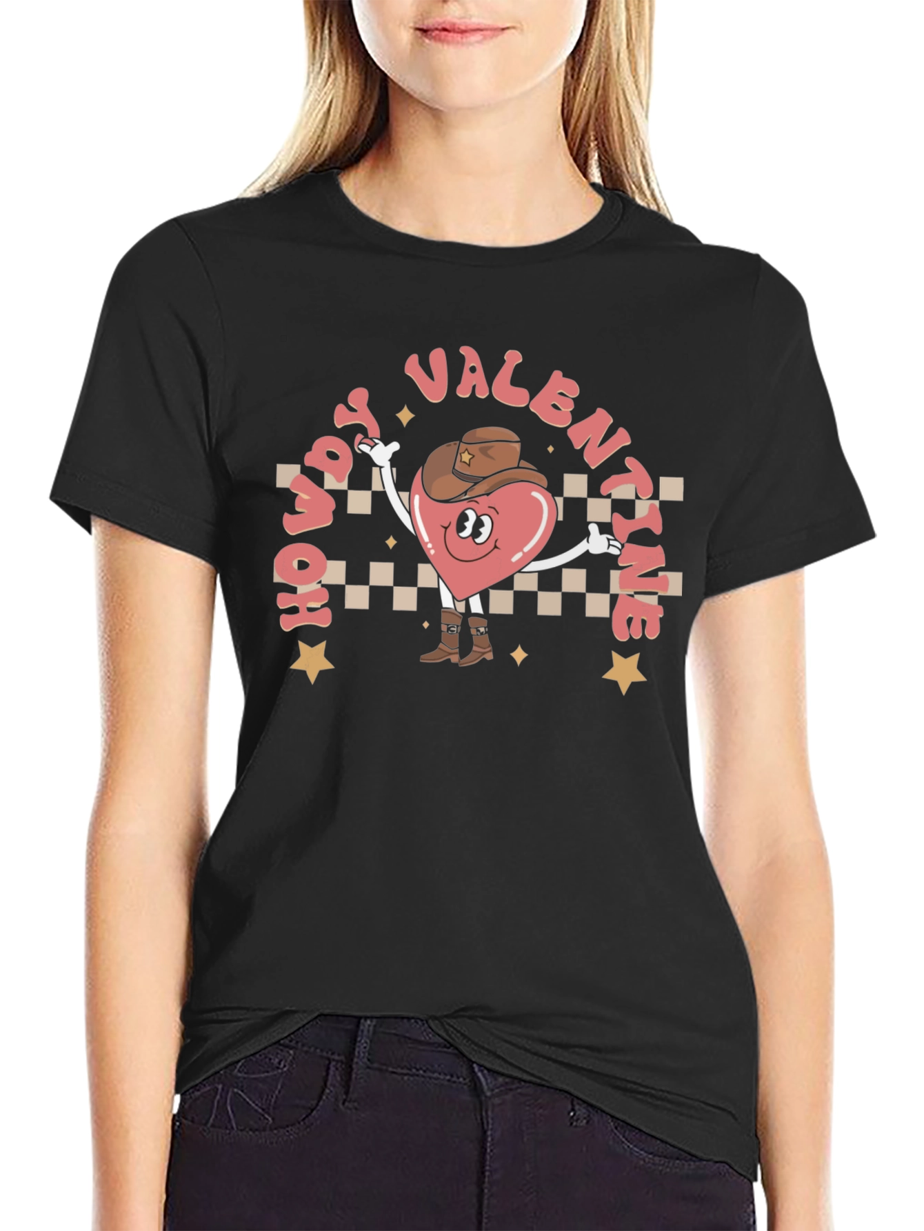 Howdy Valentine T-Shirt - Western Heart Cowboy