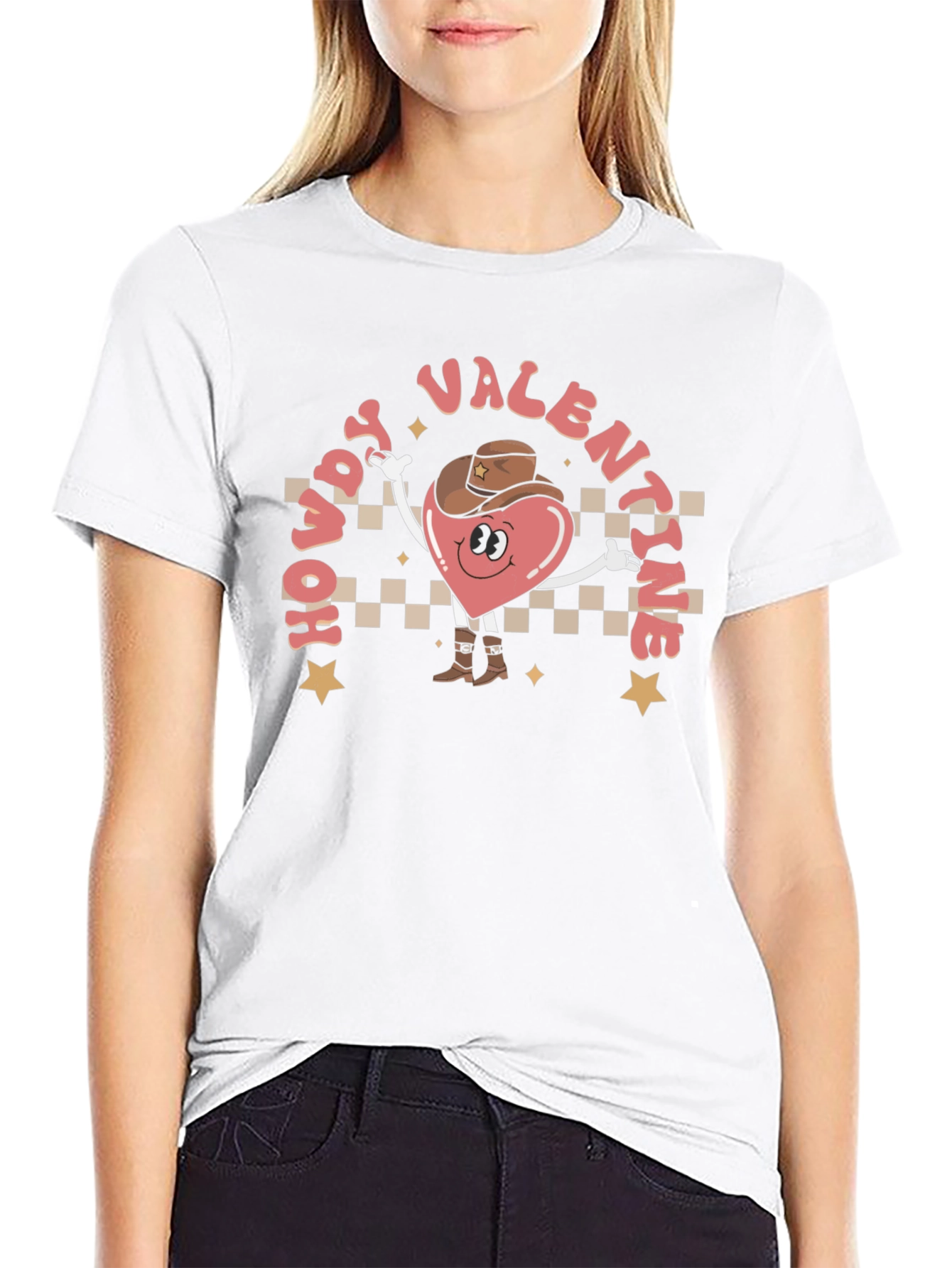 Howdy Valentine T-Shirt - Western Heart Cowboy