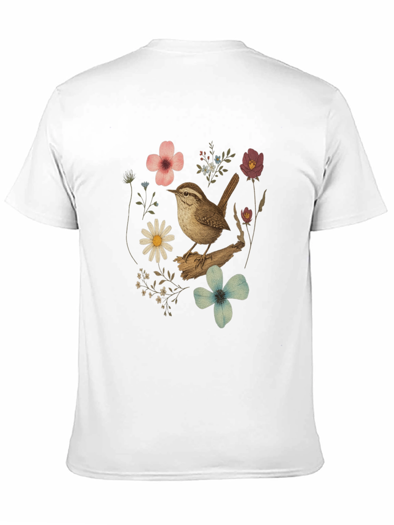 Floral Bird Graphic T-Shirt