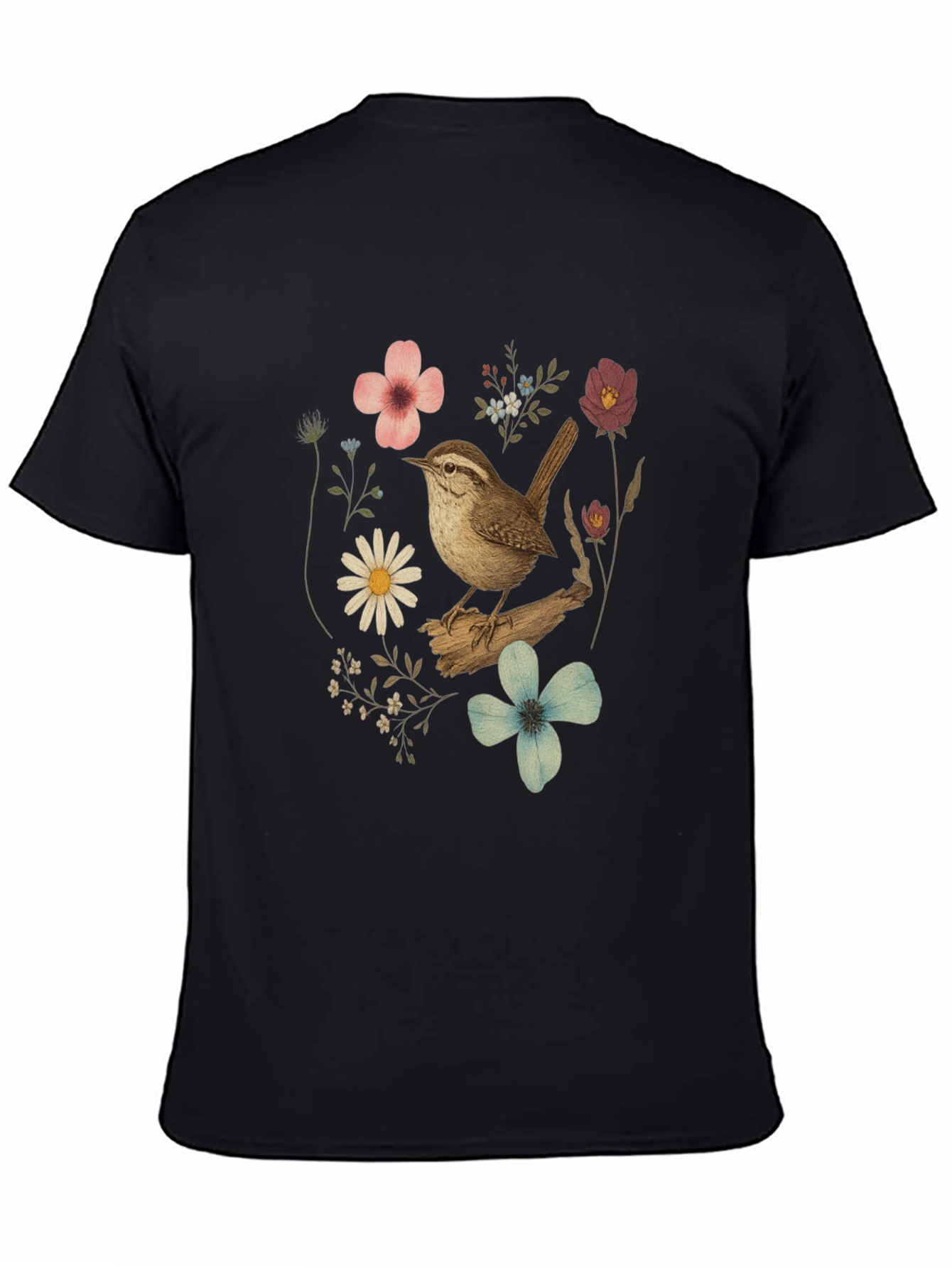Floral Bird Graphic T-Shirt