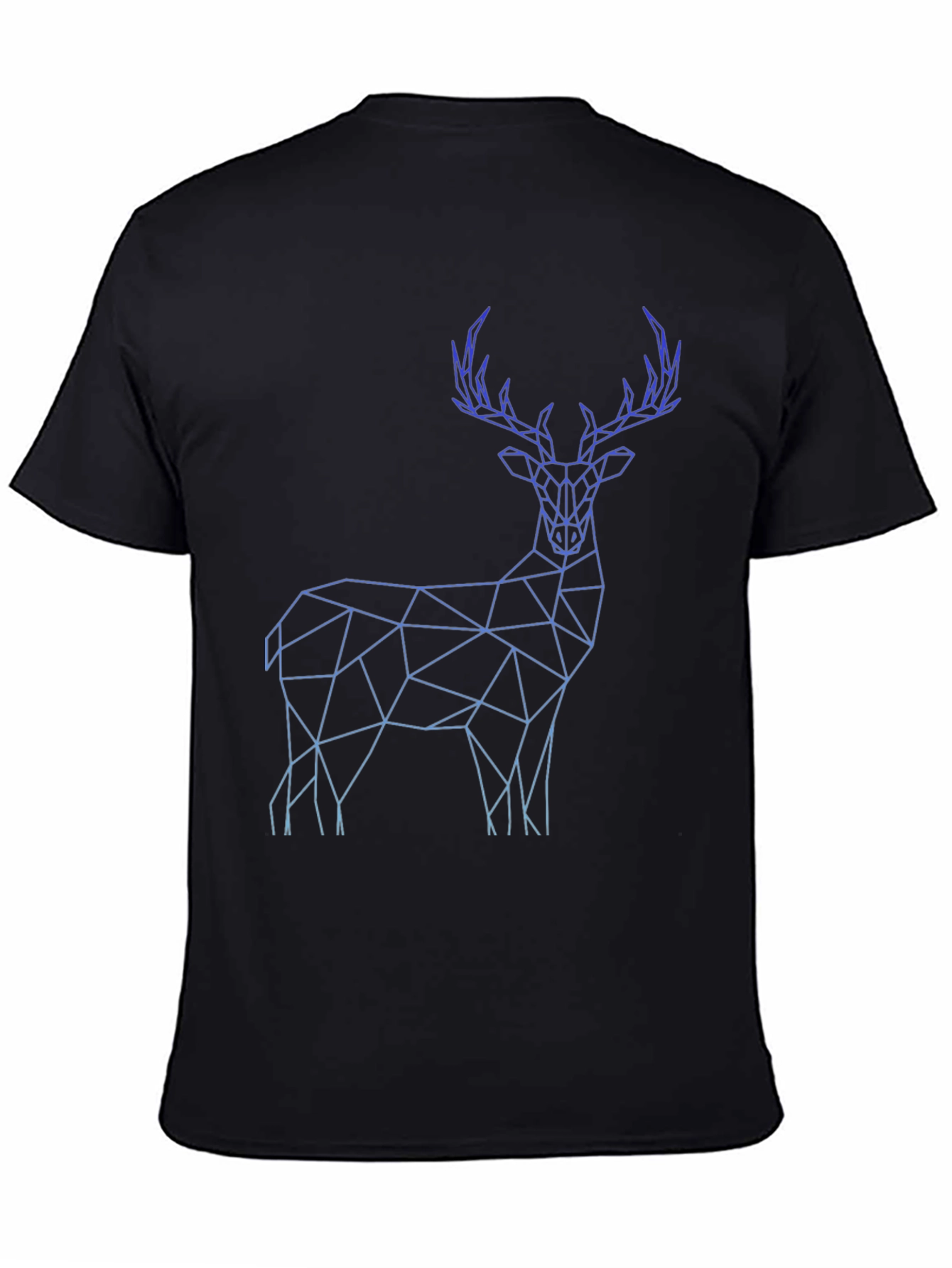 Geometric Deer Graphic Tee - Stylish Mens Black T-Shirt