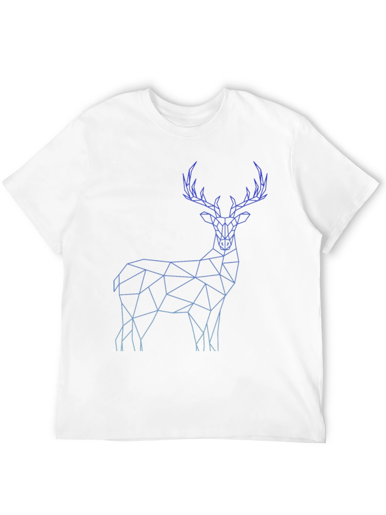 Geometric Deer Graphic Tee - Stylish Mens Black T-Shirt