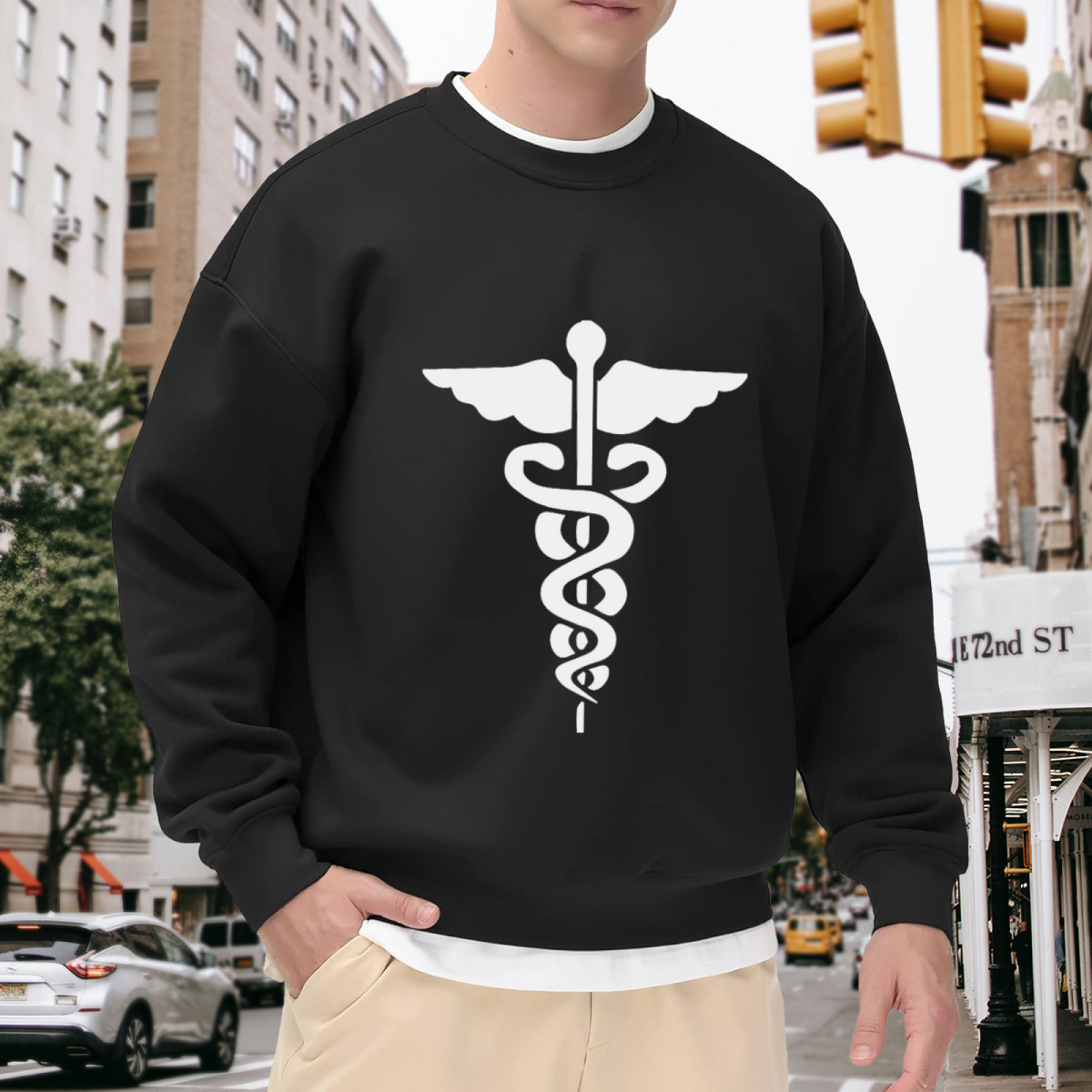 Medical Symbol & Pi Symbol Graphic ԲÁìÎÀÒÂ - Unique Design Pullover Sweatshirt