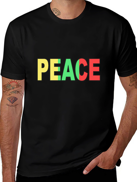 Peace T-Shirt - Black - Colorful Lettering