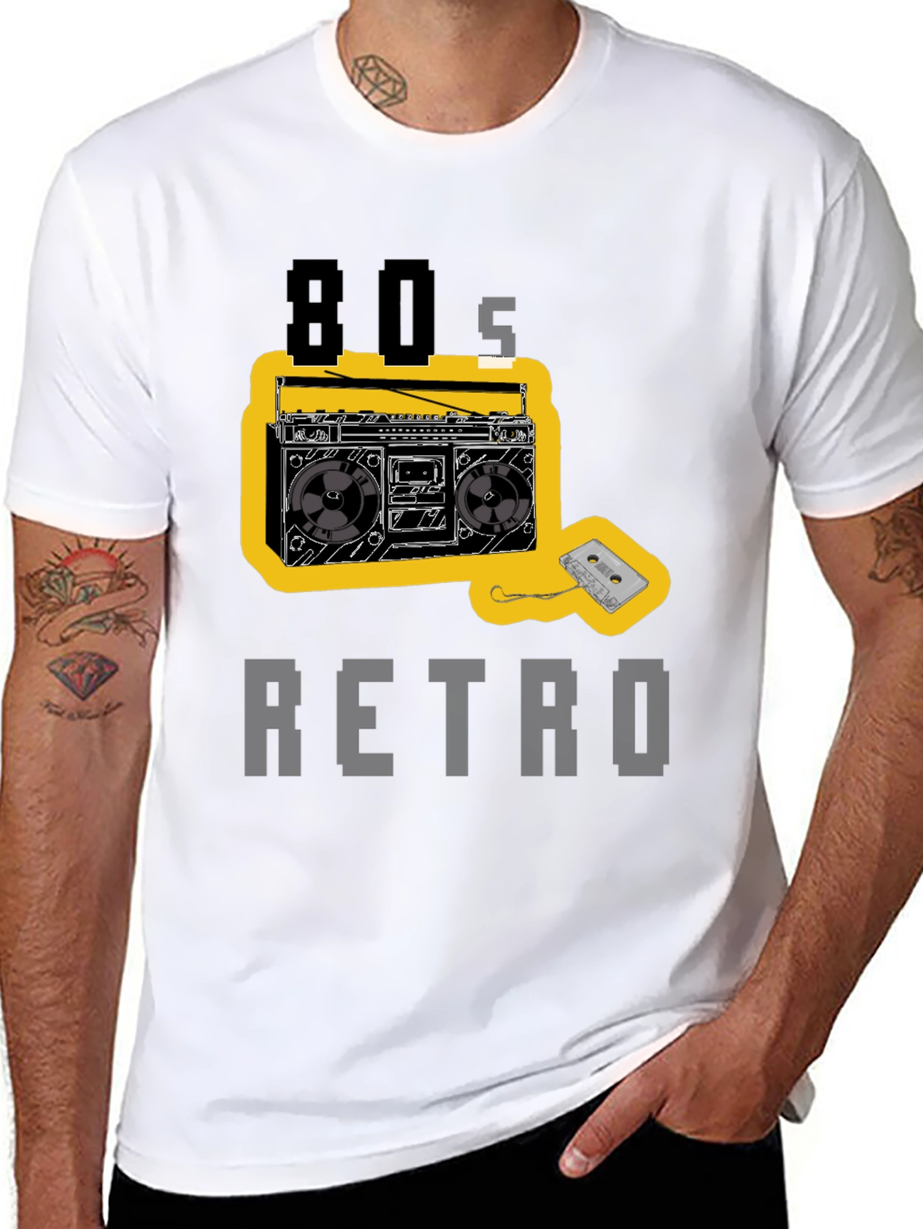 80s Retro Boombox Graphic T-Shirt