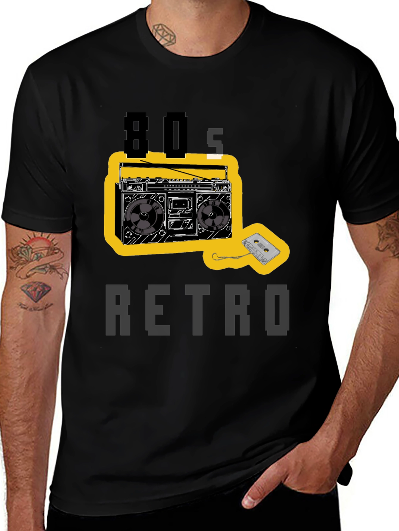 80s Retro Boombox Graphic T-Shirt