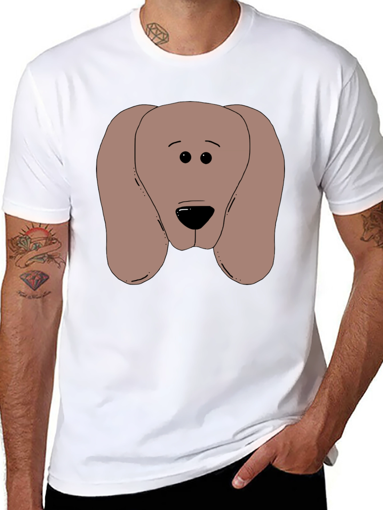Dog Graphic Black T-Shirt Soft Cotton Blend