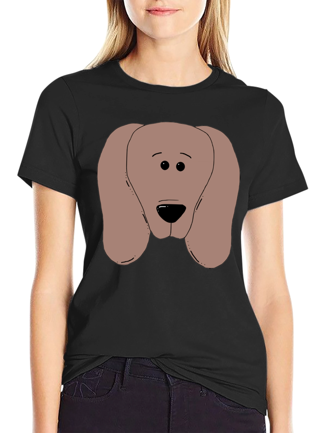 Dog Graphic Black T-Shirt Soft Cotton Blend