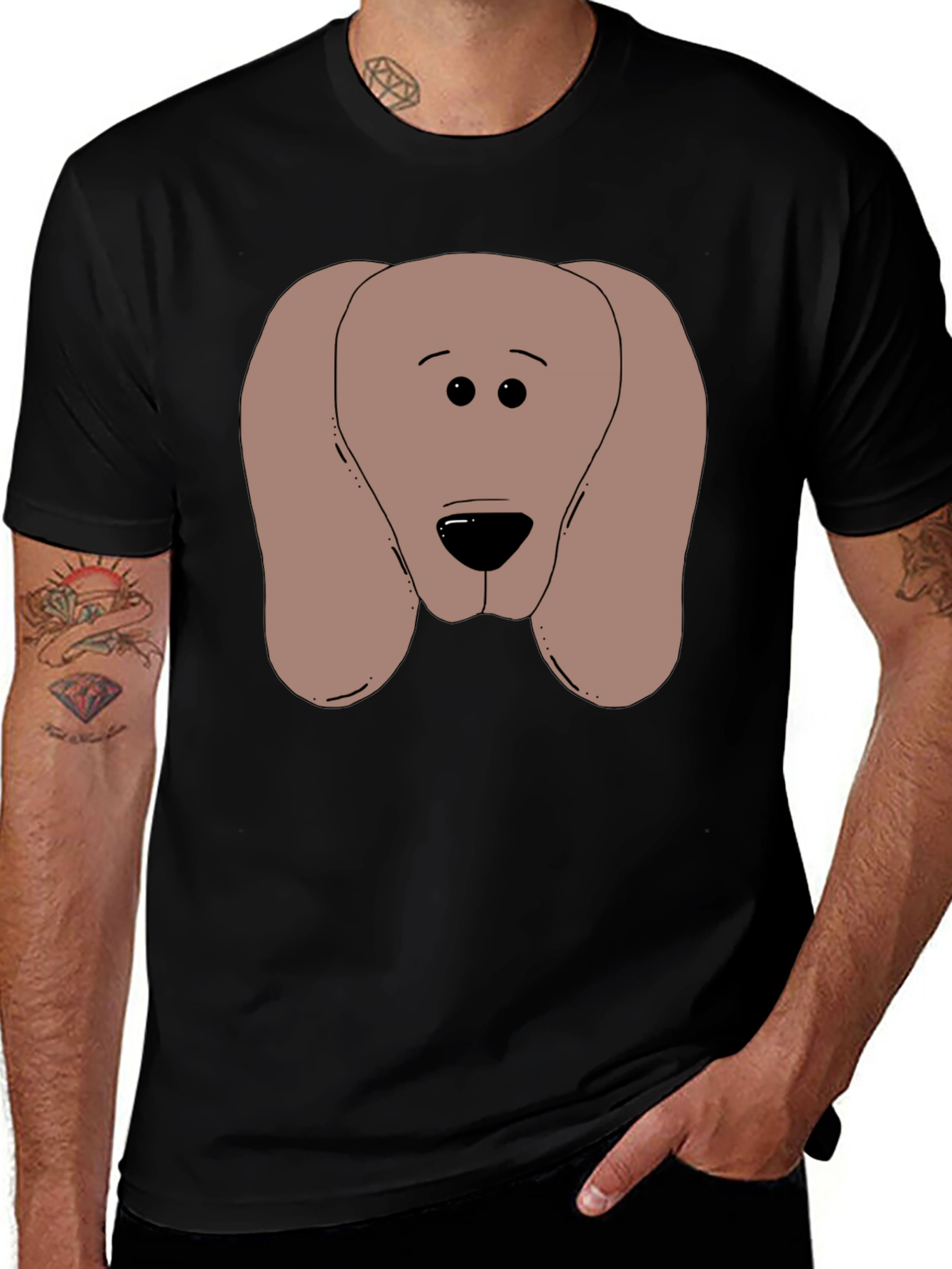 Dog Graphic Black T-Shirt Soft Cotton Blend