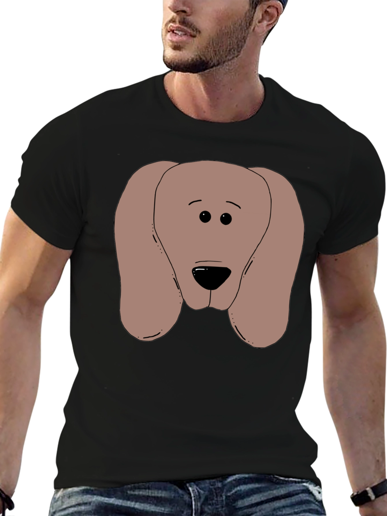 Dog Graphic Black T-Shirt Soft Cotton Blend