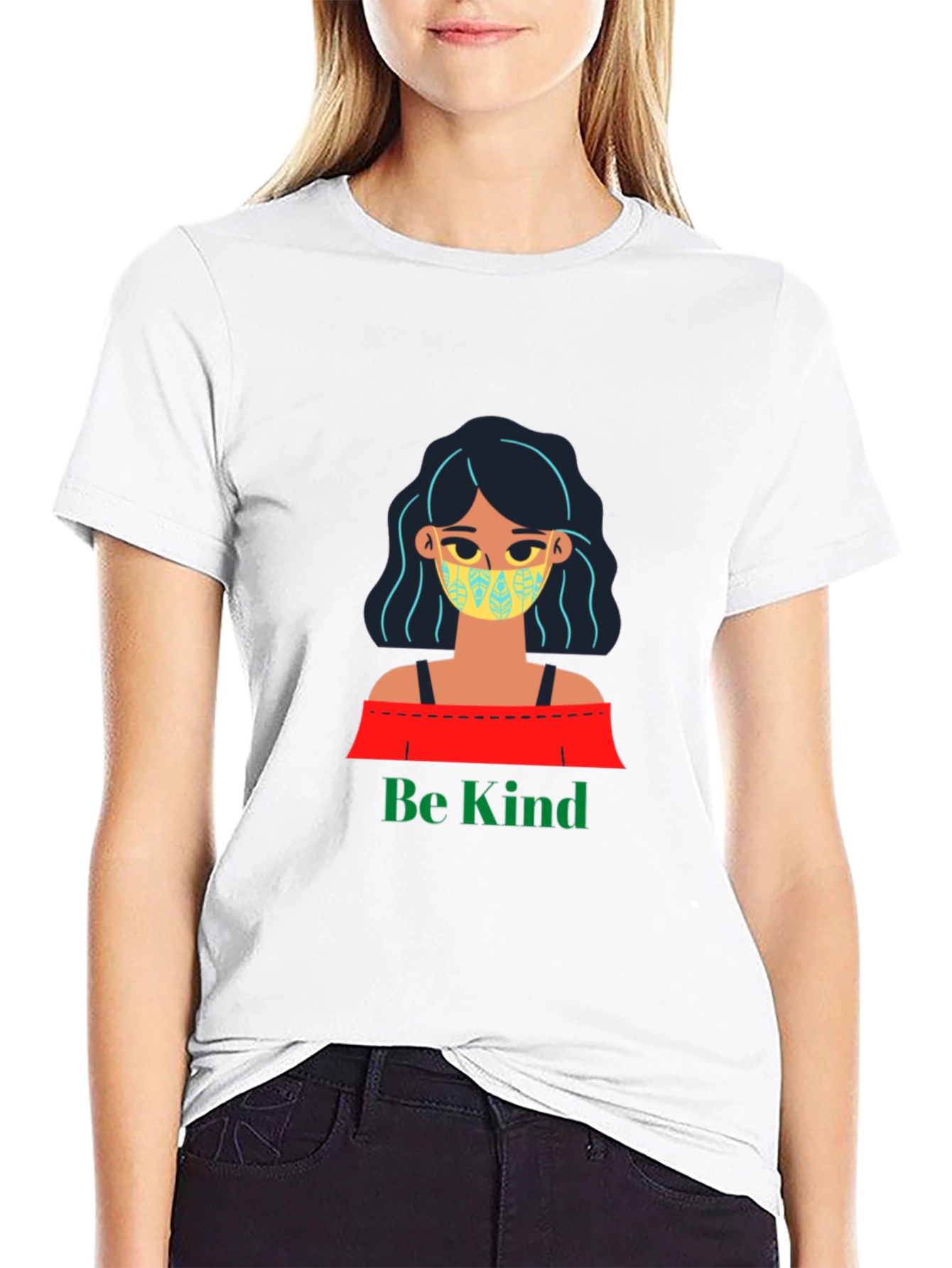 Be Kind Graphic Tee - Black Cotton T-Shirt