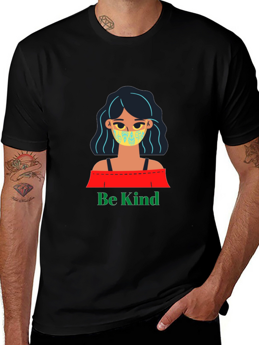 Be Kind Graphic Tee - Black Cotton T-Shirt