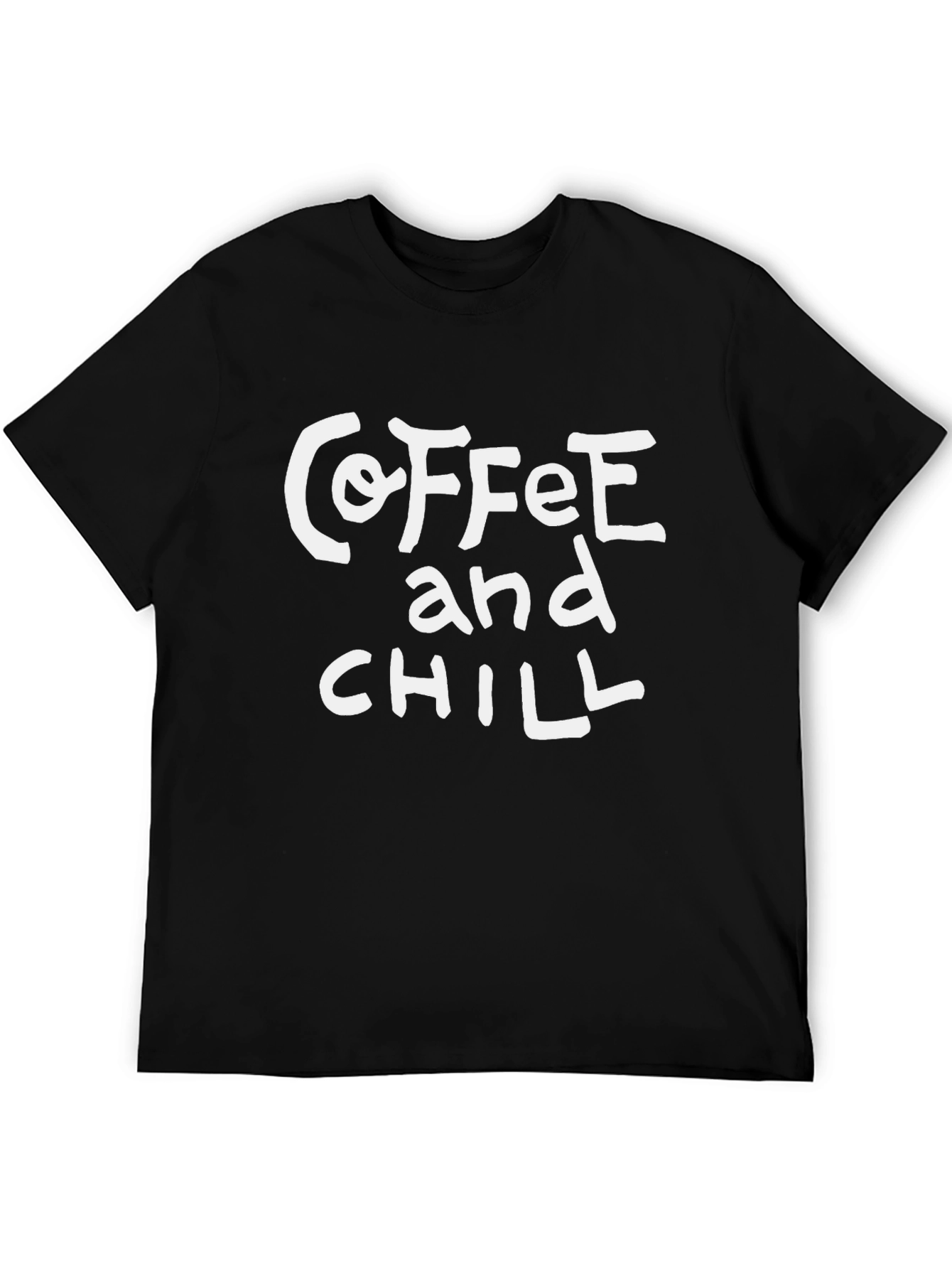 Coffee and Chill Graphic Tee - Black Casual T-Shirt