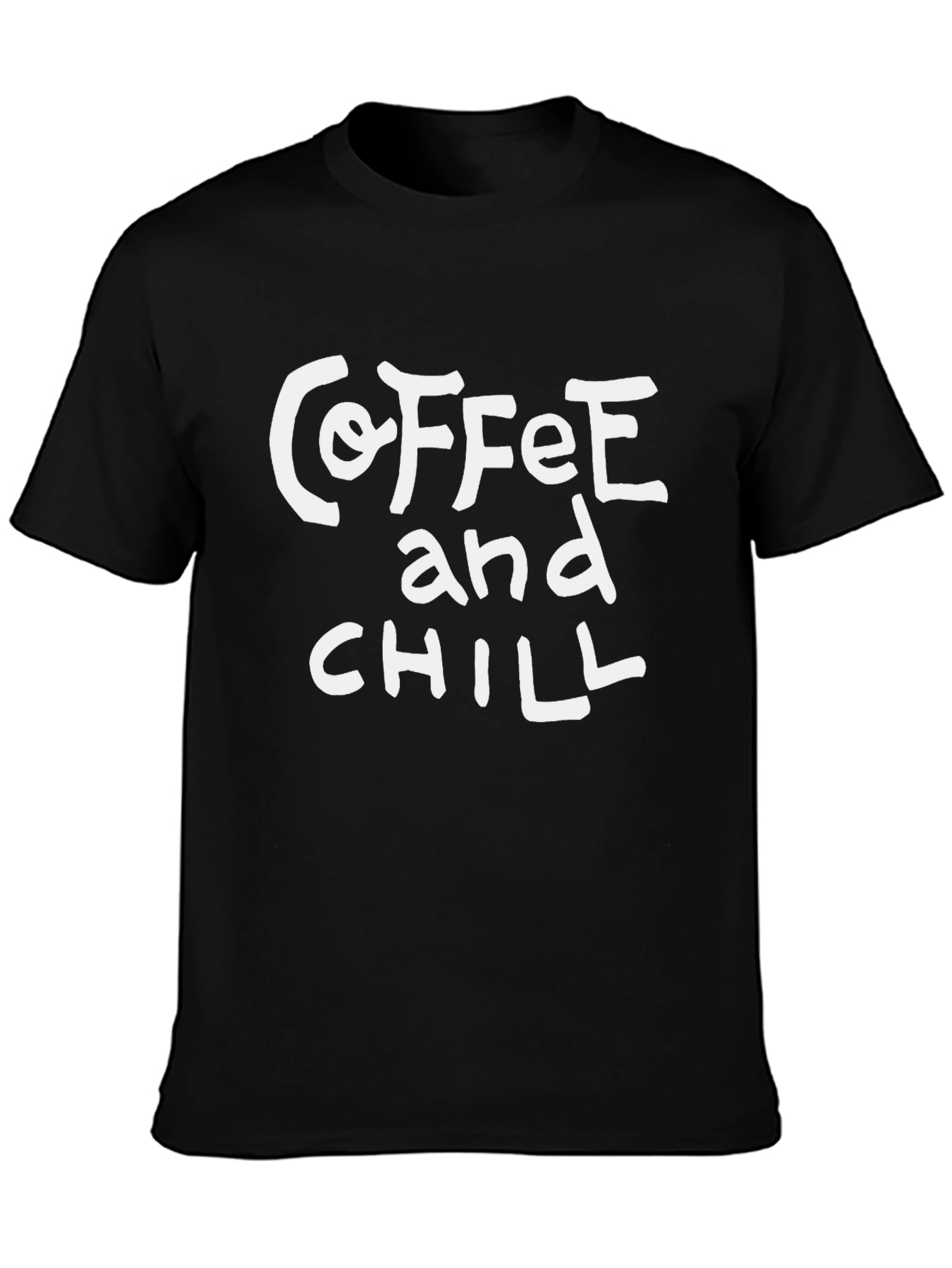 Coffee and Chill Graphic Tee - Black Casual T-Shirt