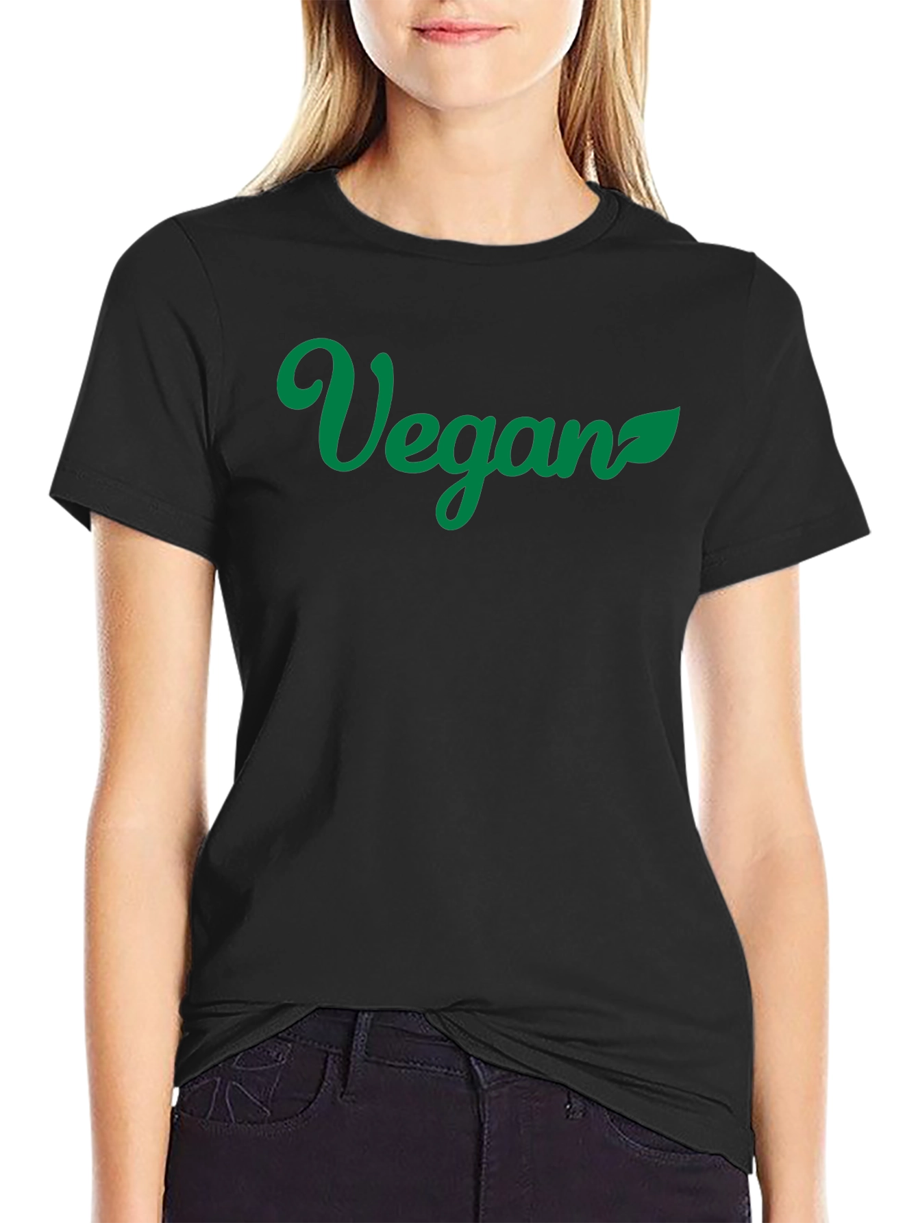 Vegan T-Shirt - Green Leaf Design