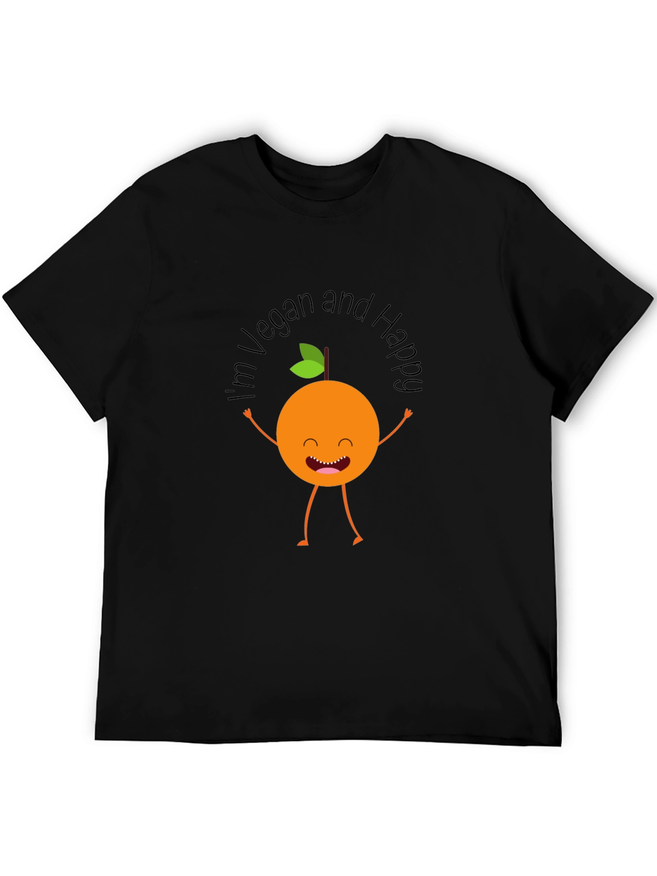 Vegan & Happy Graphic Tee - Black
