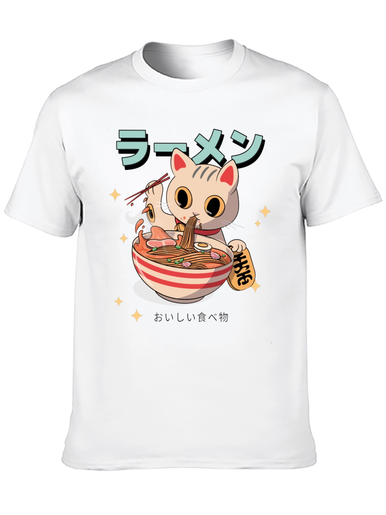 Ramen Cat T-Shirt - Cute Anime Graphic Tee