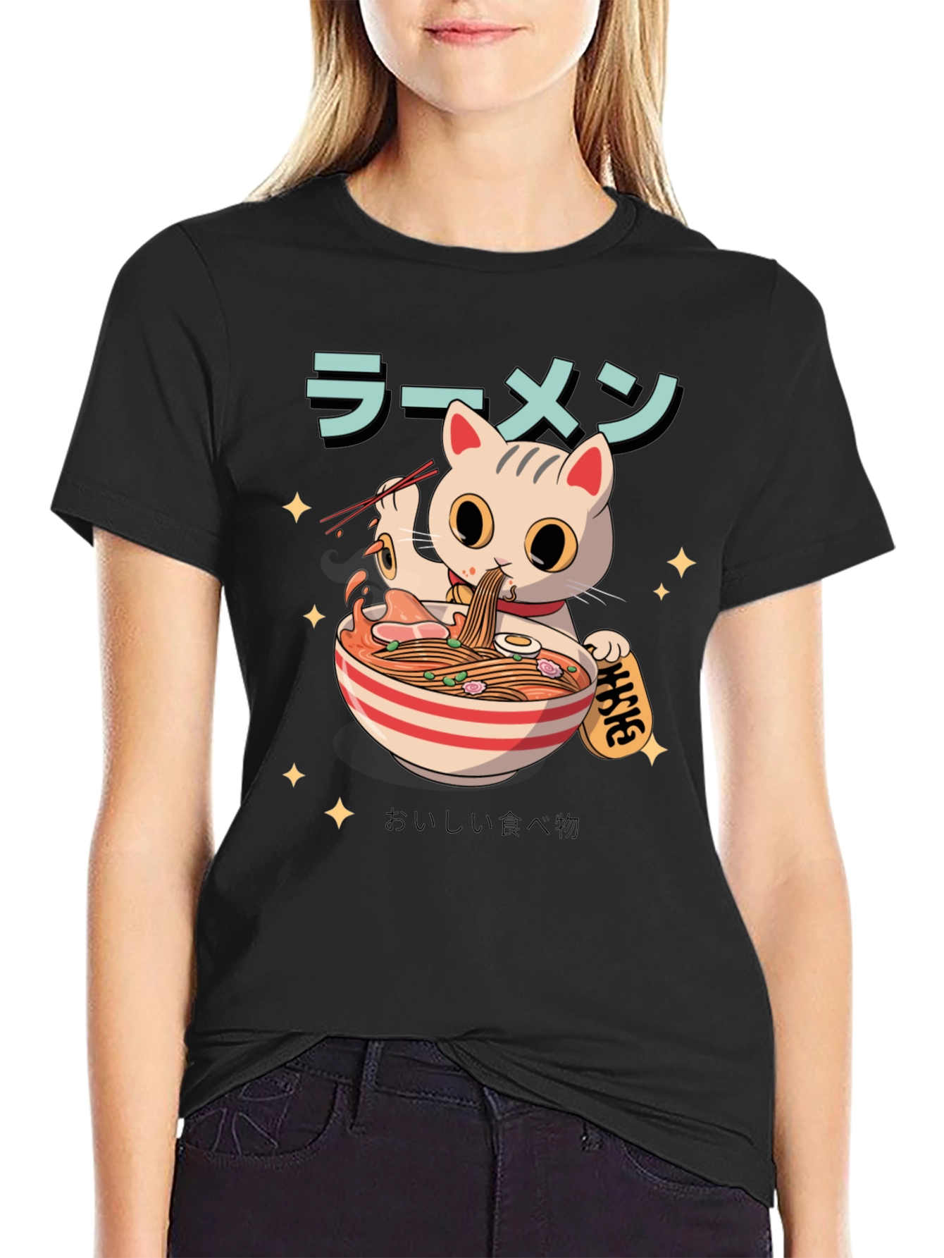 Ramen Cat T-Shirt - Cute Anime Graphic Tee