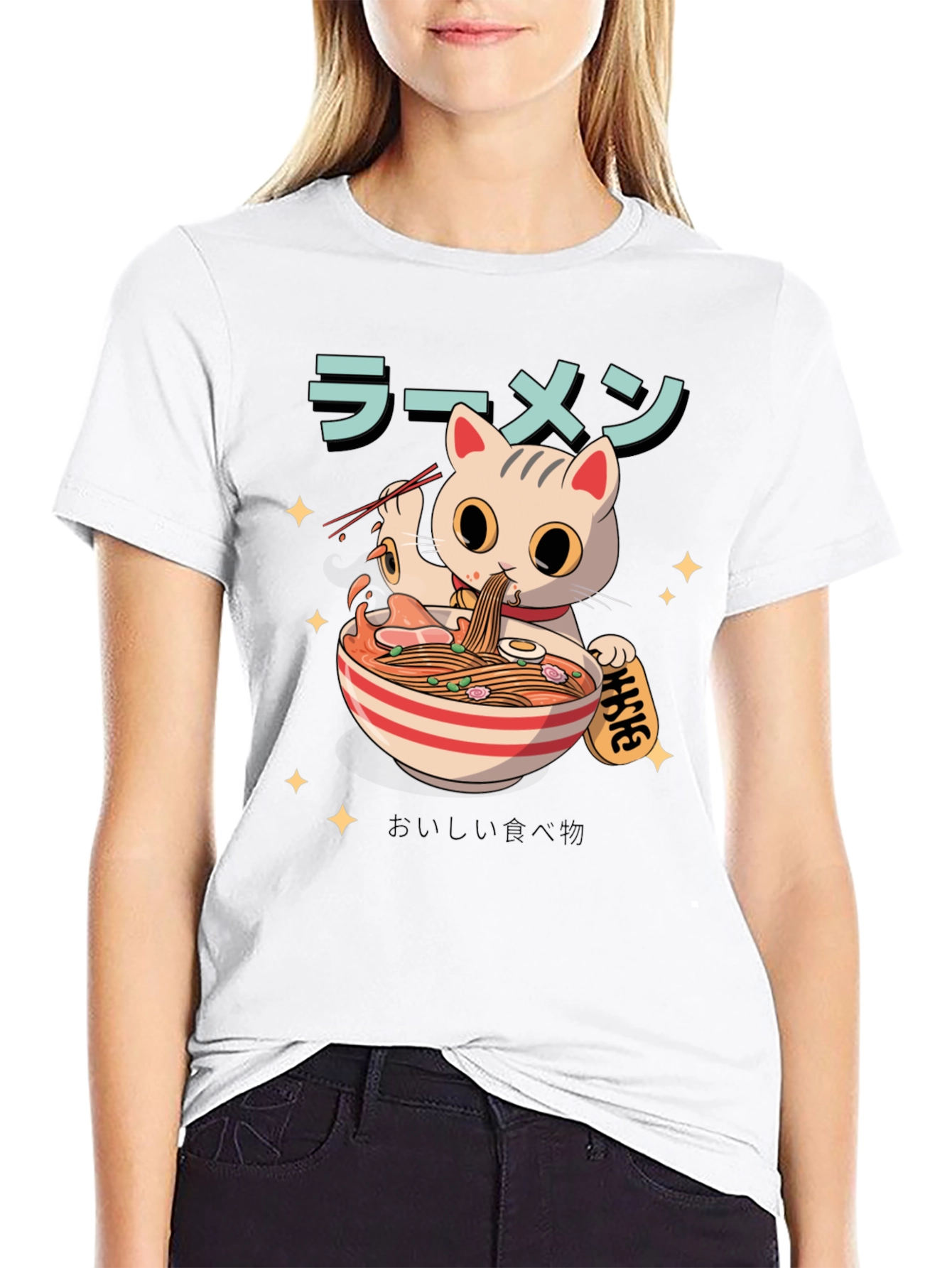 Ramen Cat T-Shirt - Cute Anime Graphic Tee