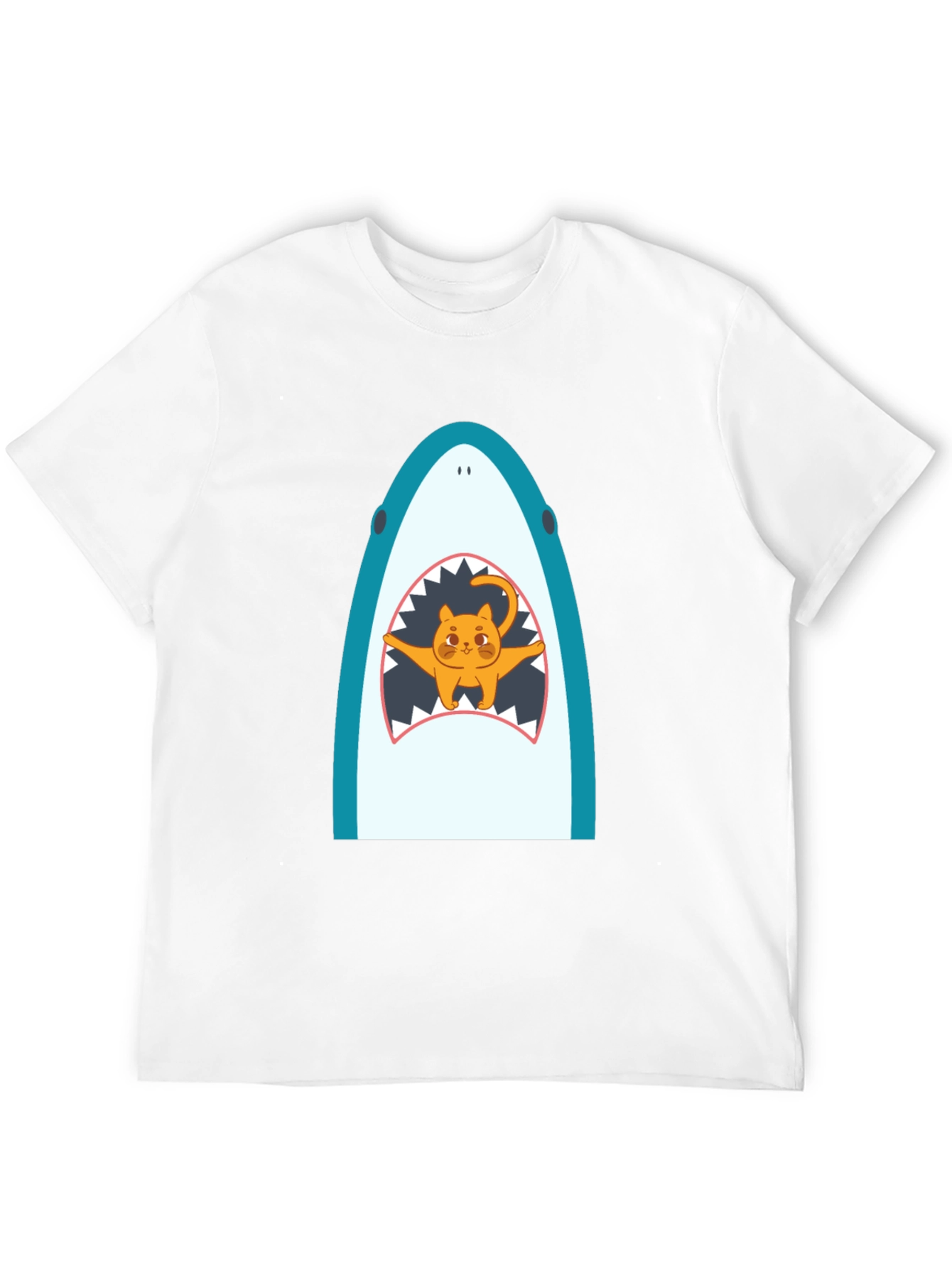Shark Cat Graphic Tee - Unisex Black T-Shirt