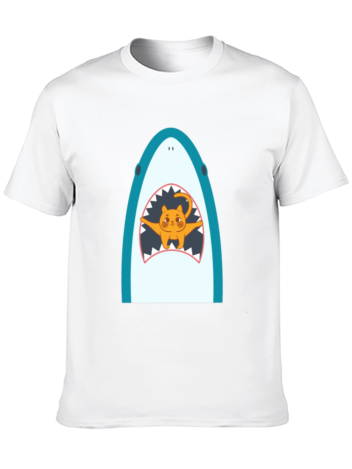 Shark Cat Graphic Tee - Unisex Black T-Shirt