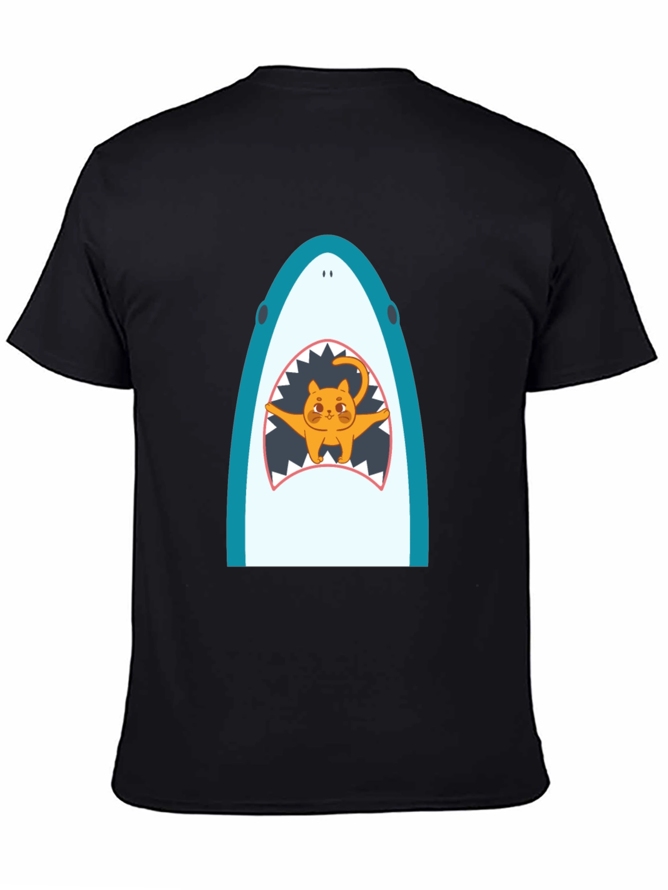 Shark Cat Graphic Tee - Unisex Black T-Shirt