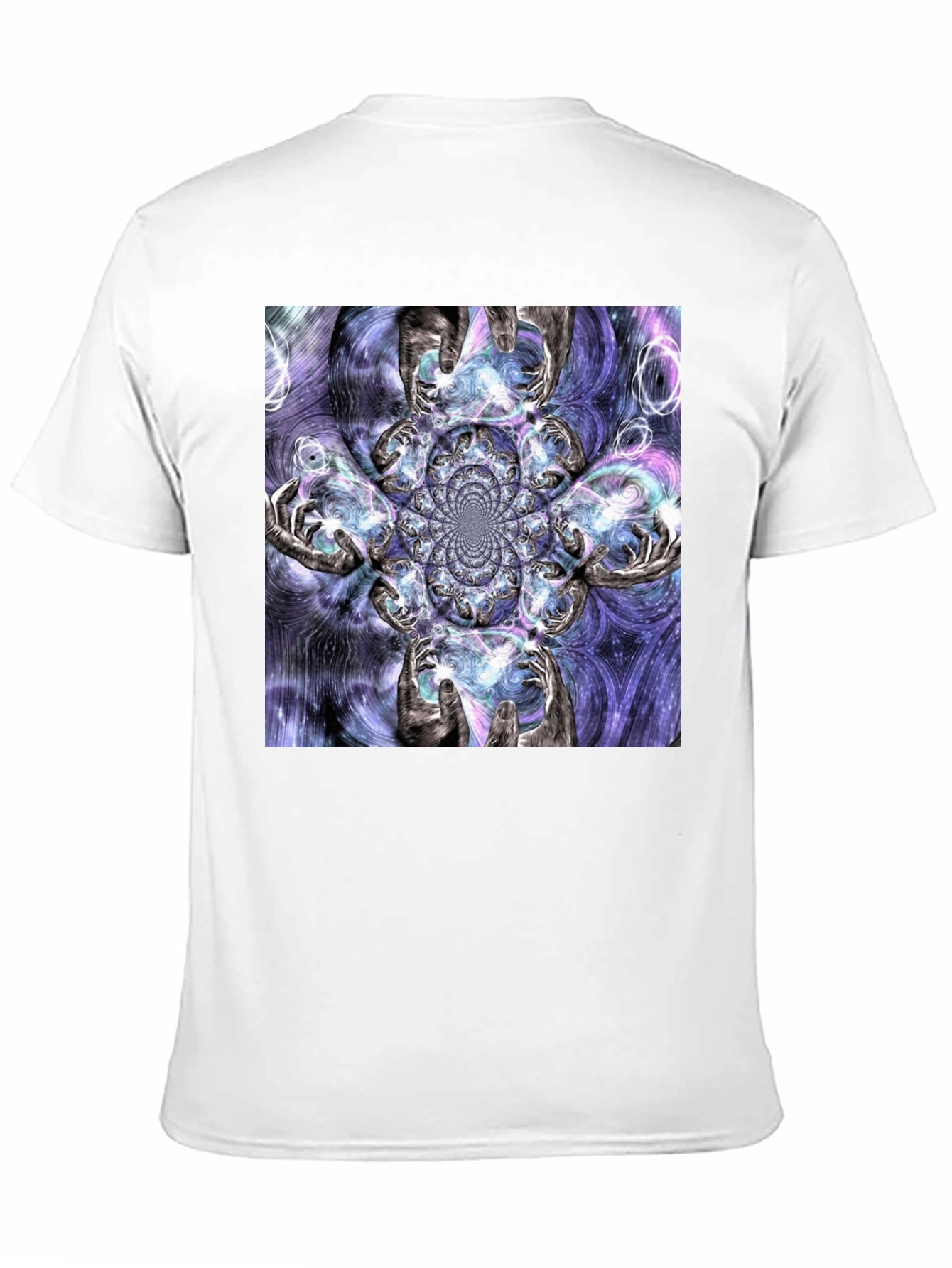 Fractal Hands Graphic Black T-Shirt