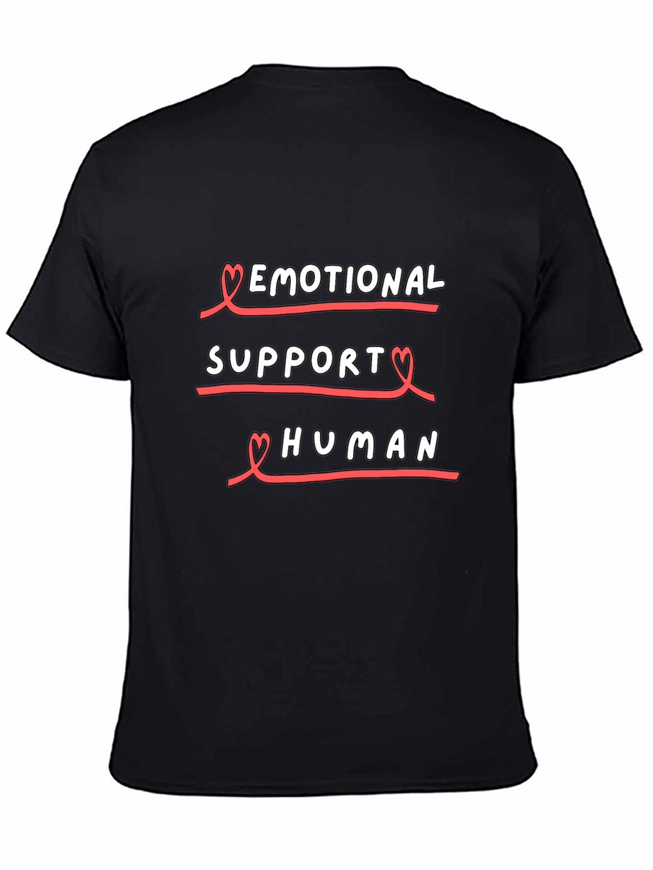 Emotional Support Human Black T-Shirt