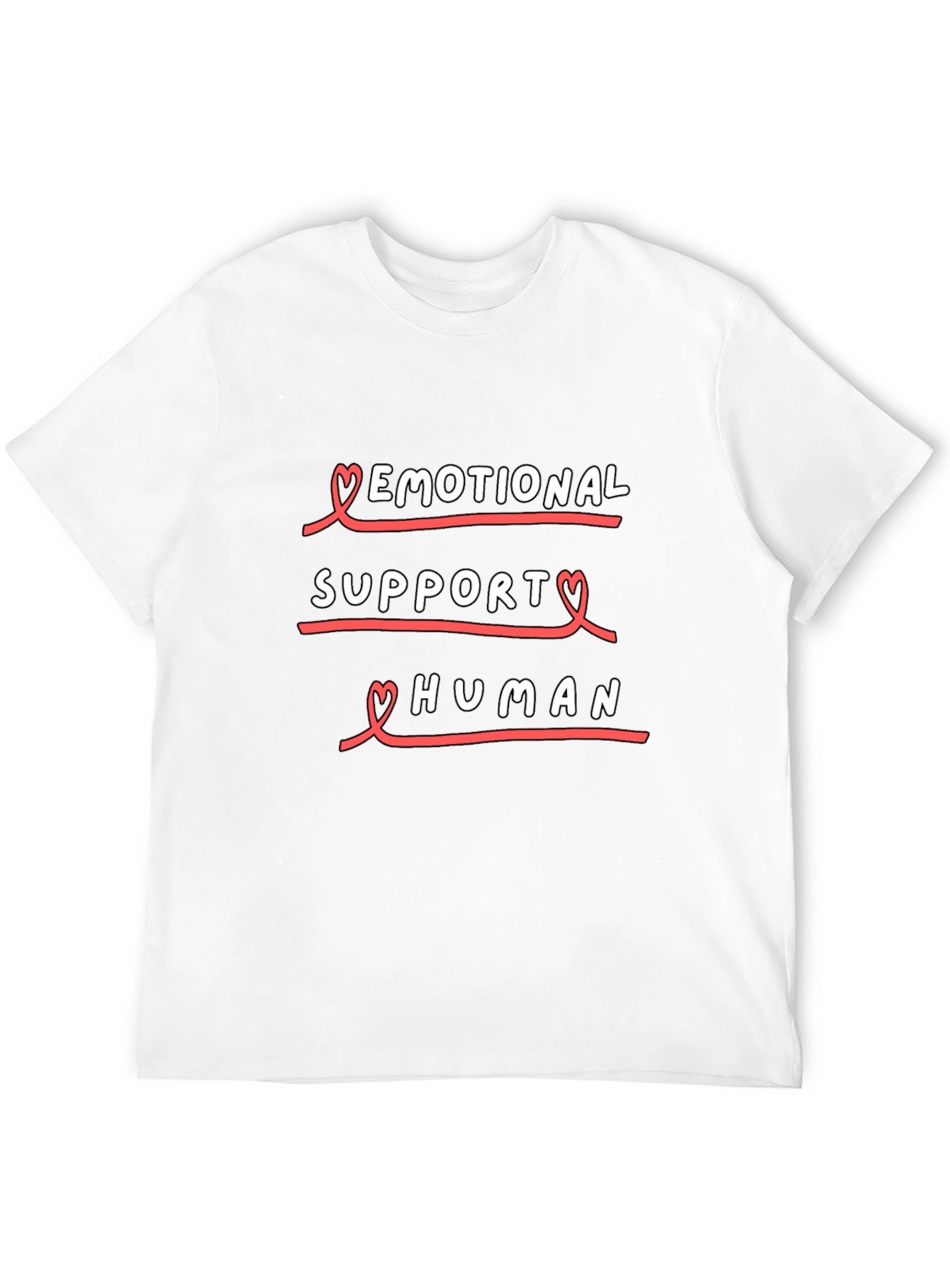Emotional Support Human Black T-Shirt