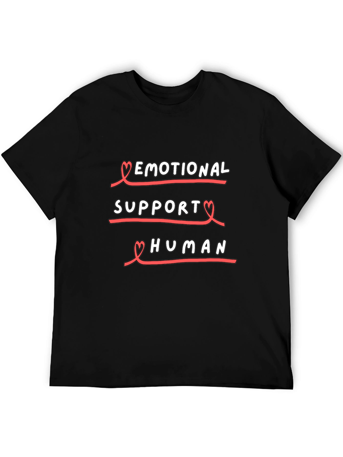 Emotional Support Human Black T-Shirt