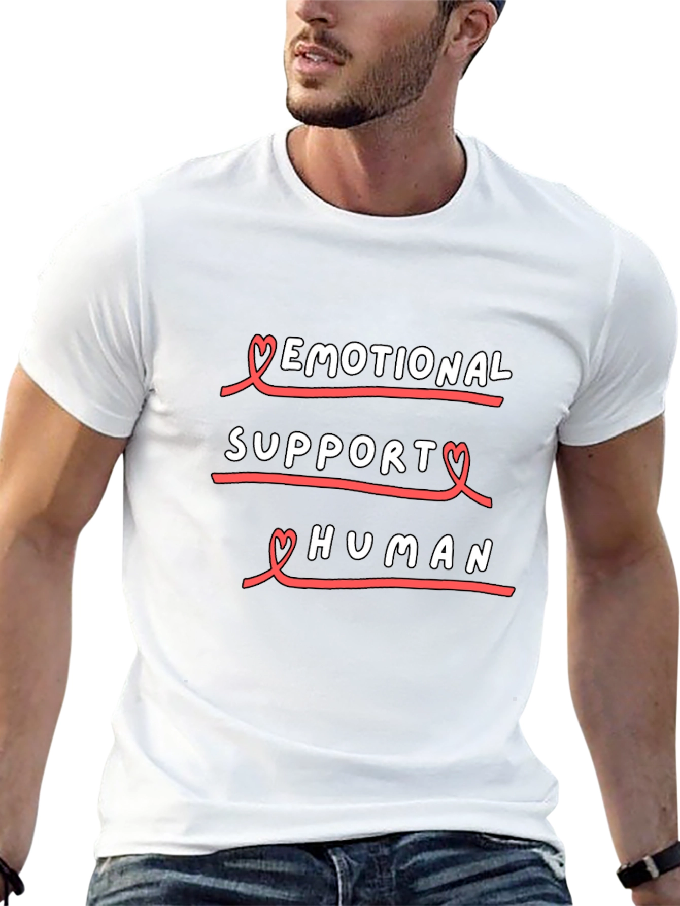 Emotional Support Human Black T-Shirt