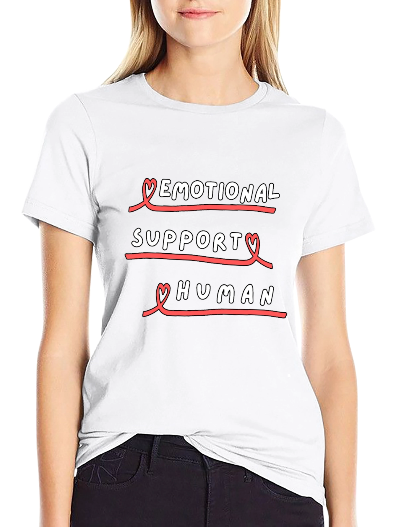 Emotional Support Human Black T-Shirt