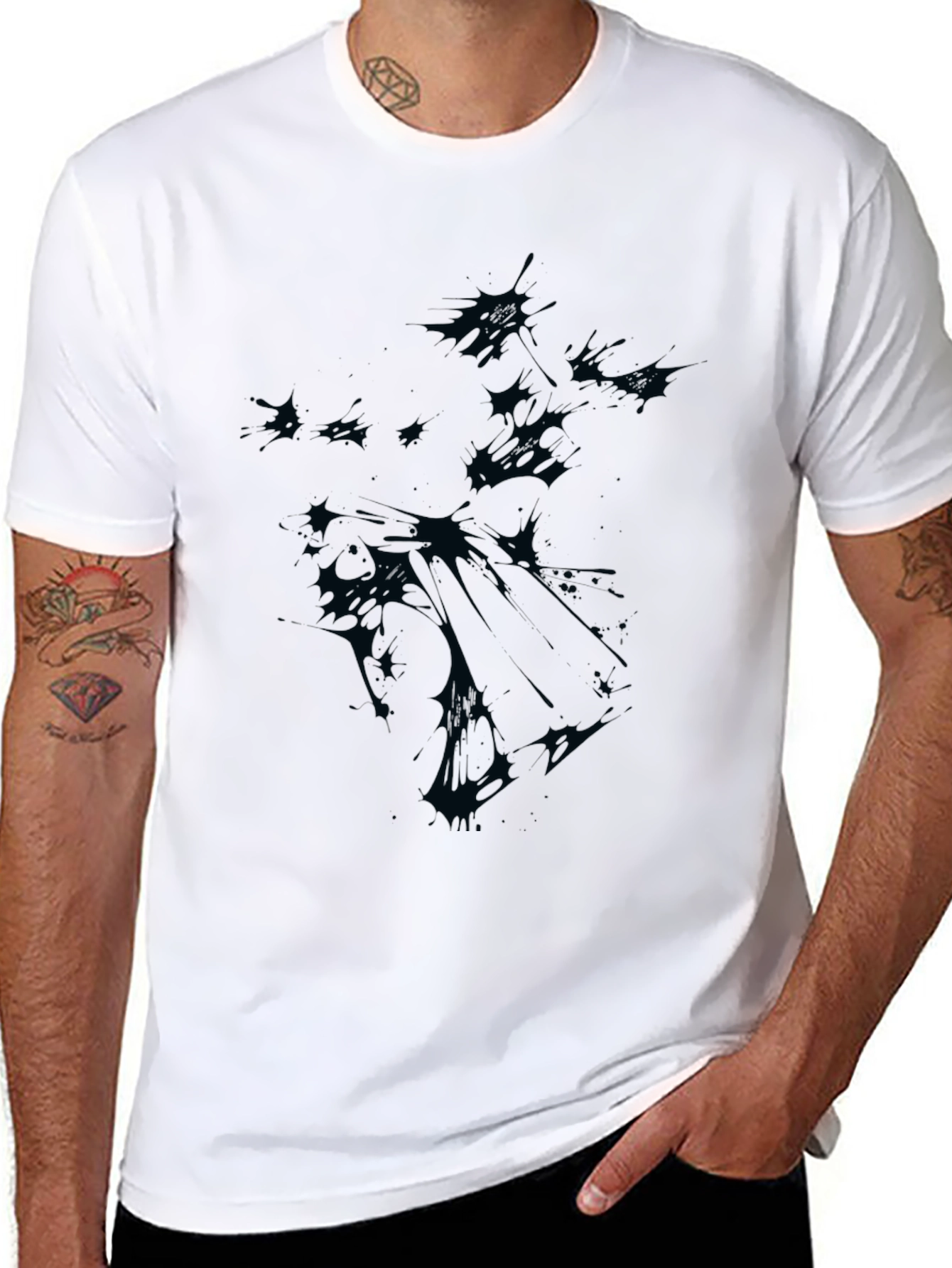 Mens Black Graphic T-Shirt