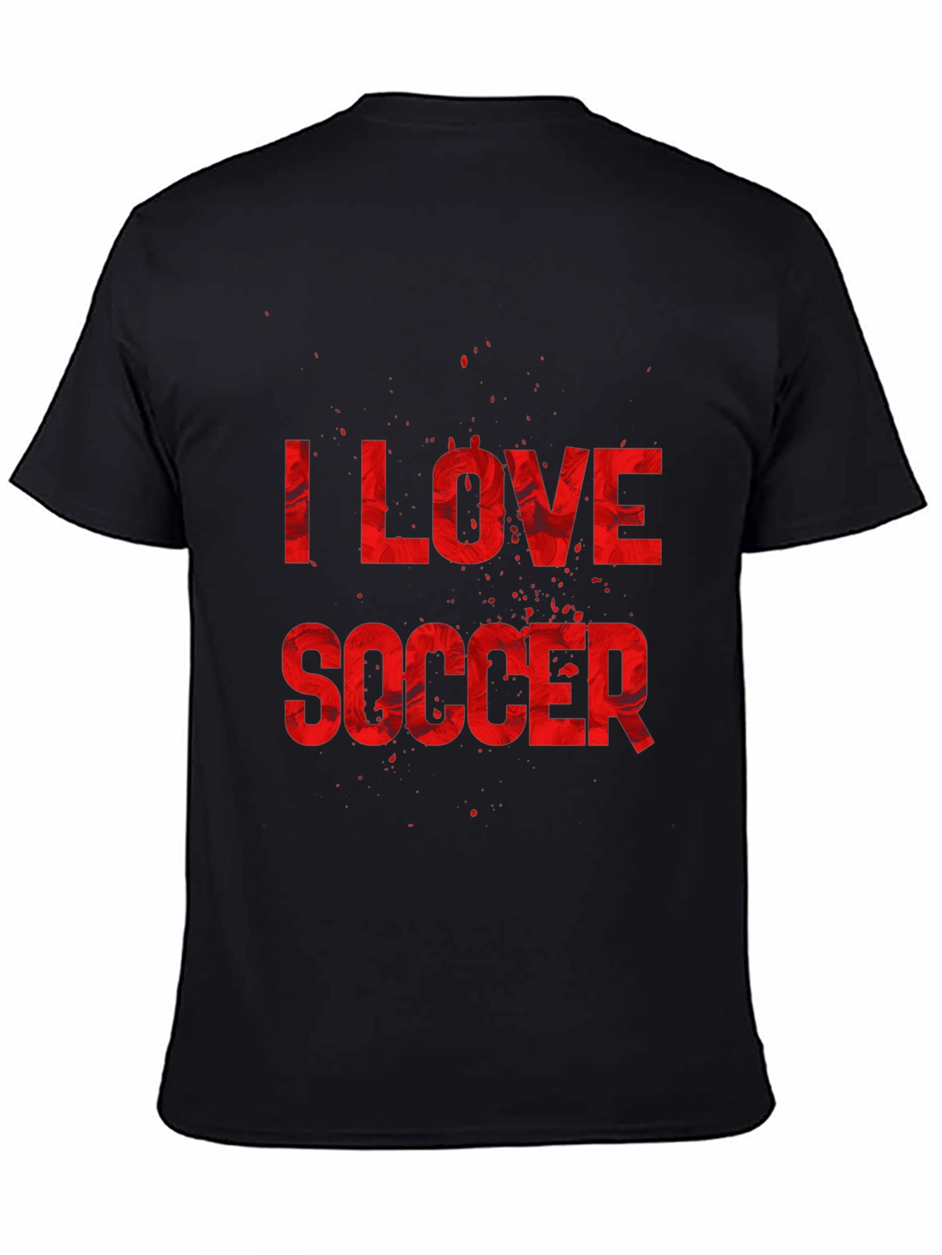 I Love Soccer Graphic Tee - Black Cotton T-Shirt