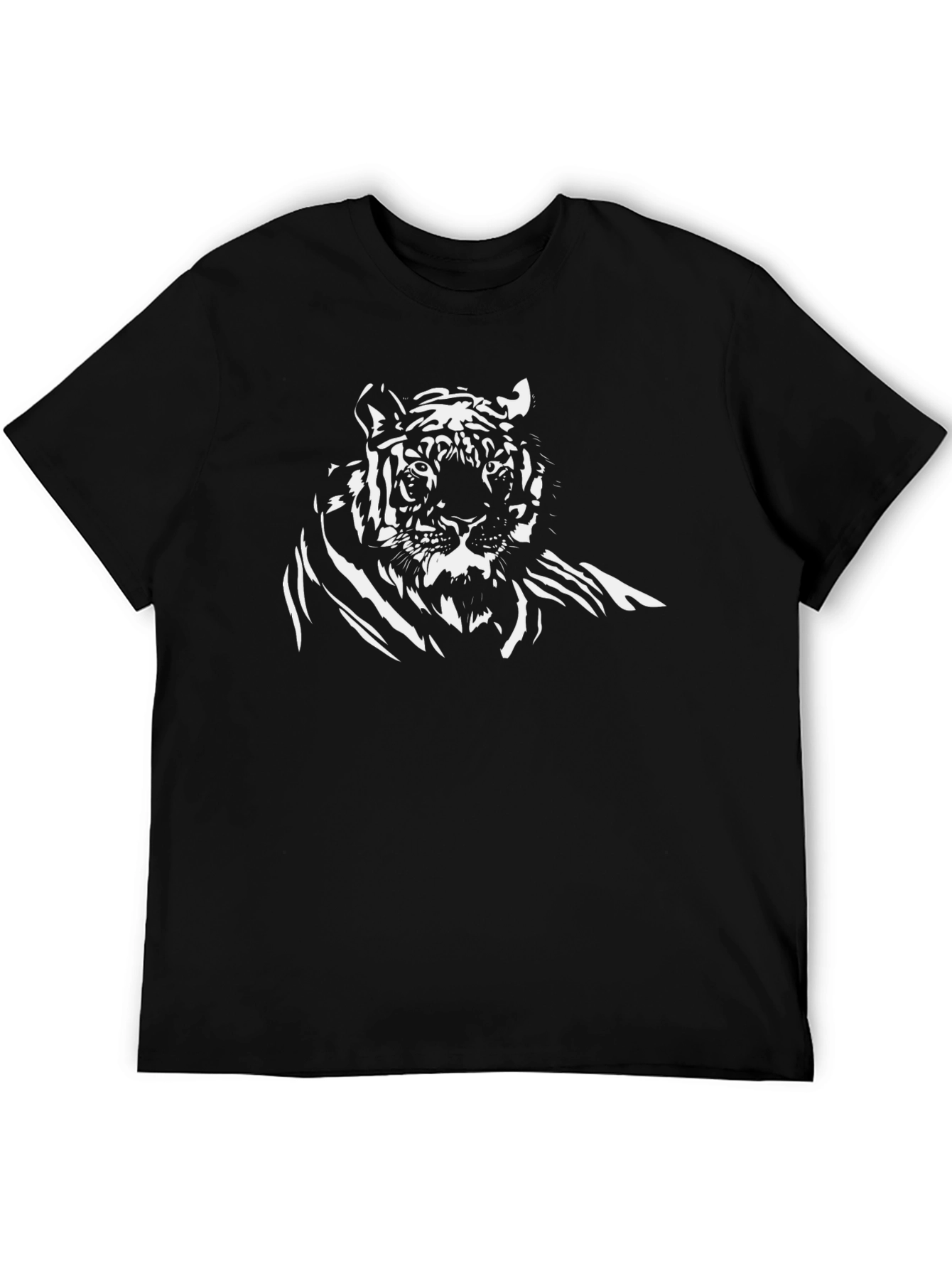 Black Tiger Graphic Tee - Stylish Animal Design