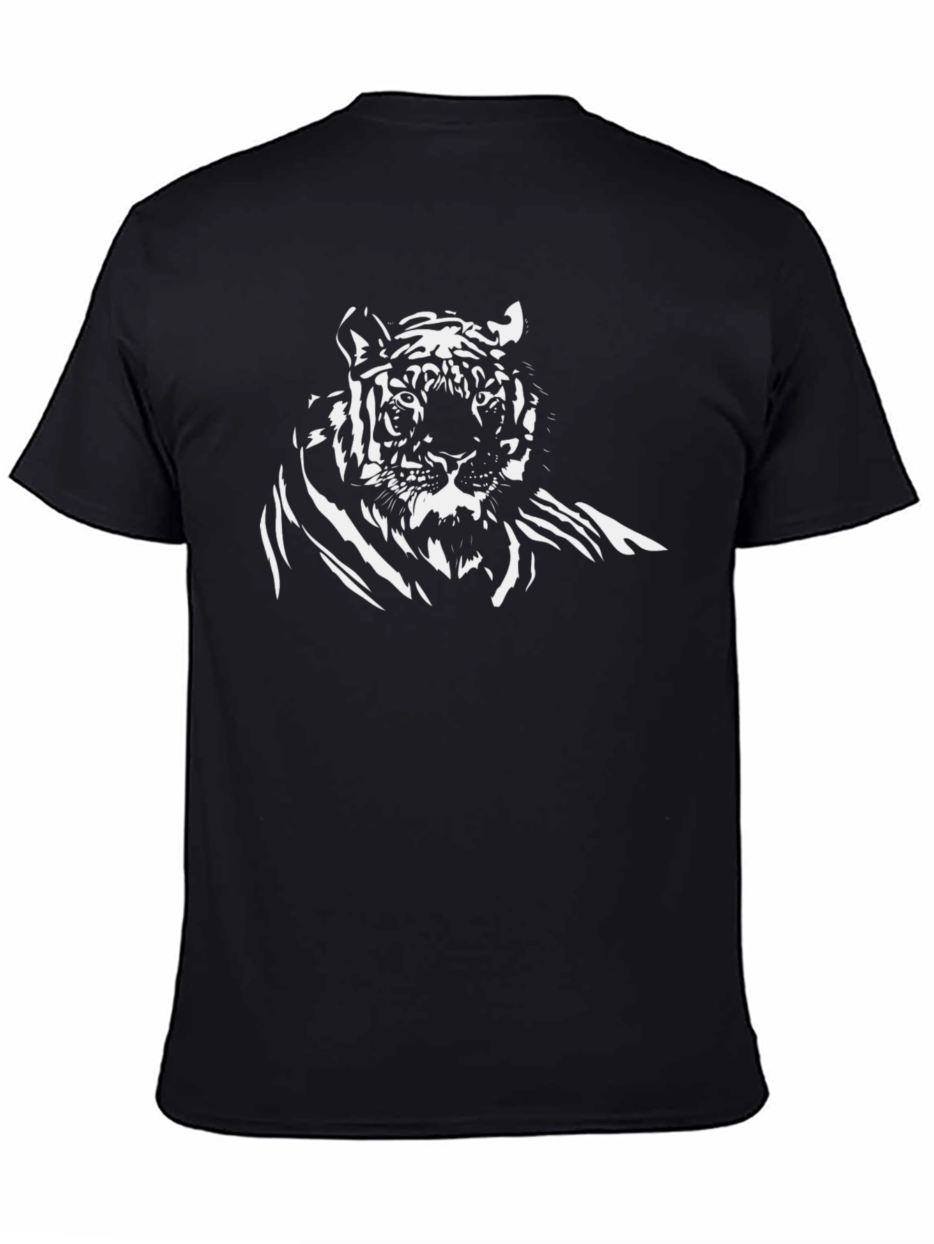 Black Tiger Graphic Tee - Stylish Animal Design