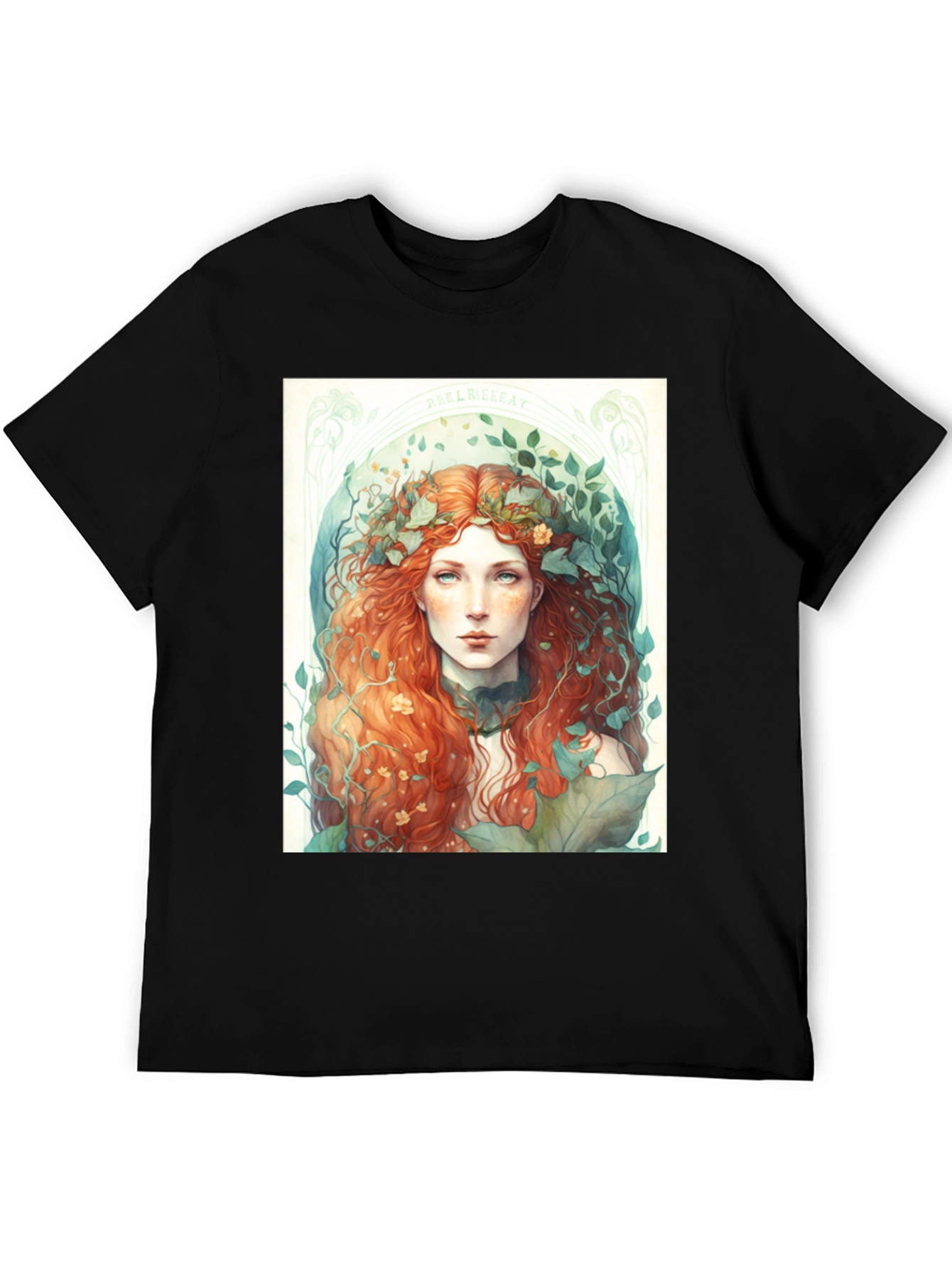 Nature Goddess Graphic Tee - Black Cotton Blend