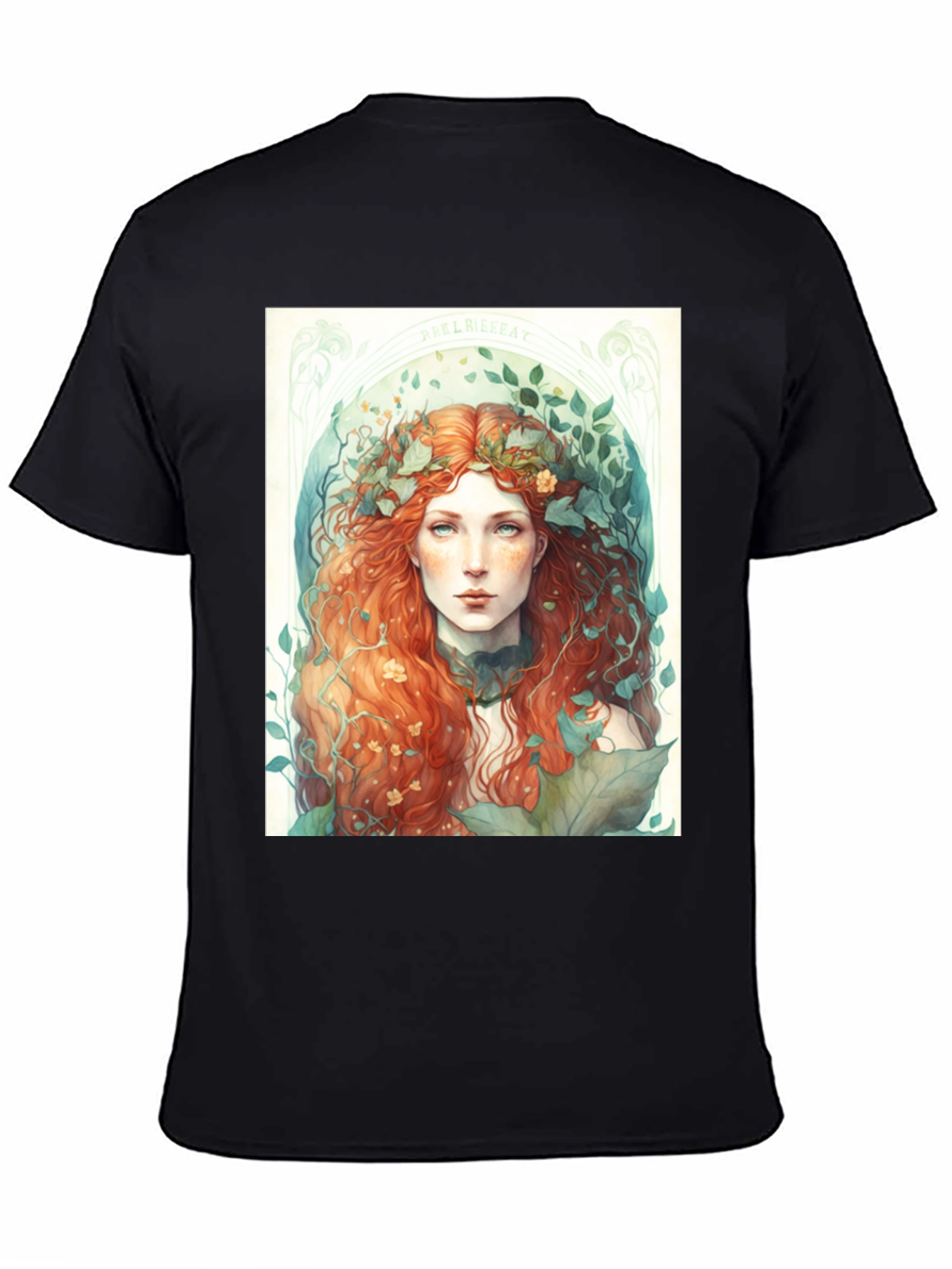 Nature Goddess Graphic Tee - Black Cotton Blend