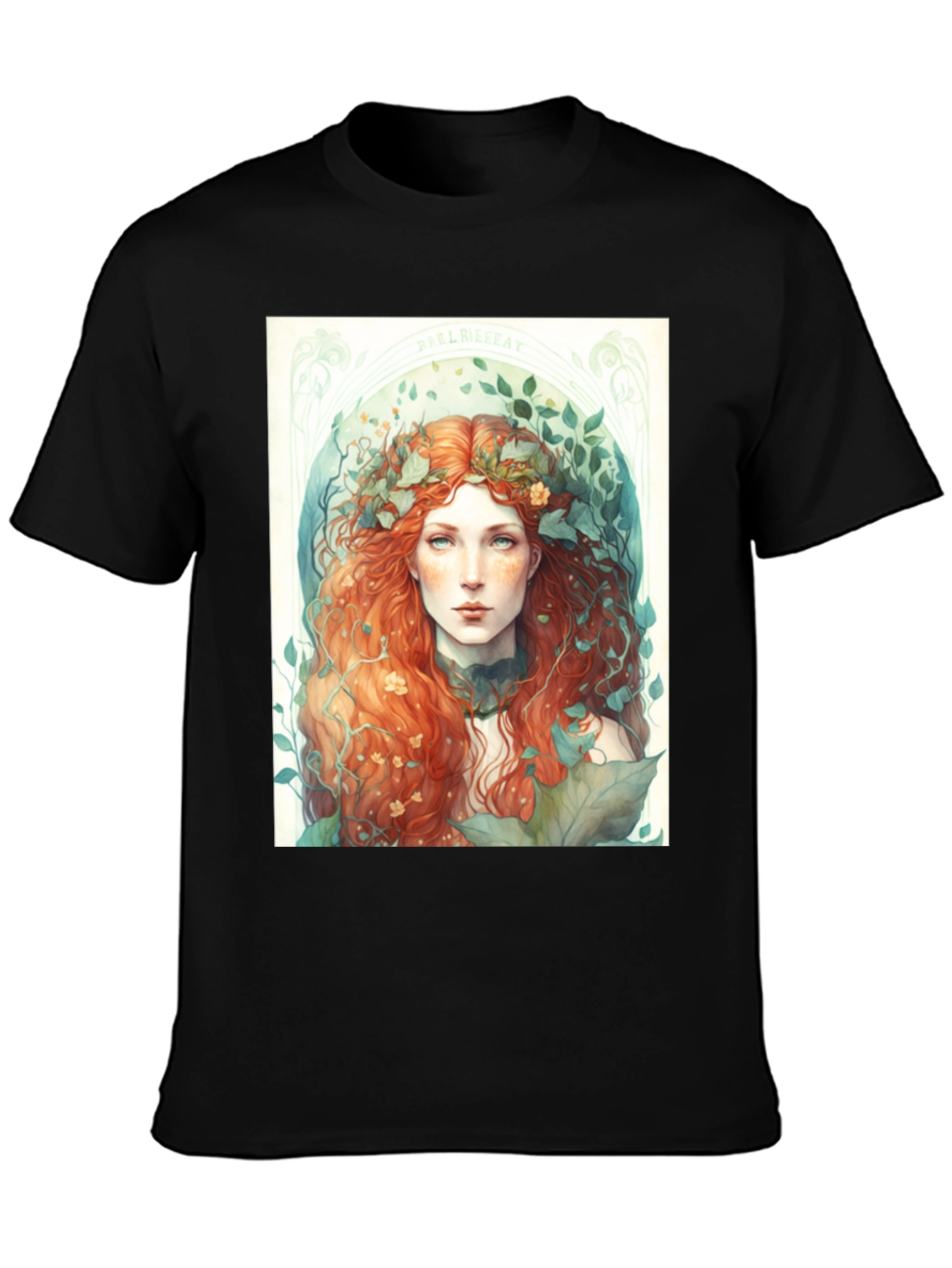 Nature Goddess Graphic Tee - Black Cotton Blend