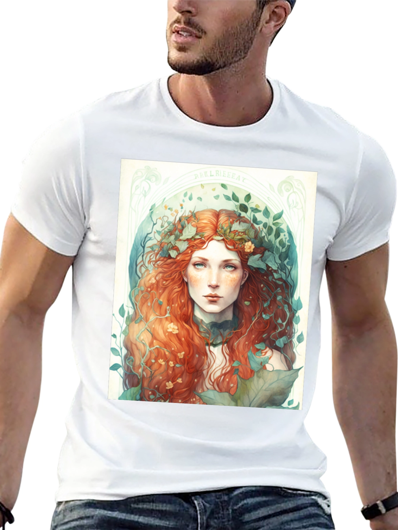 Nature Goddess Graphic Tee - Black Cotton Blend