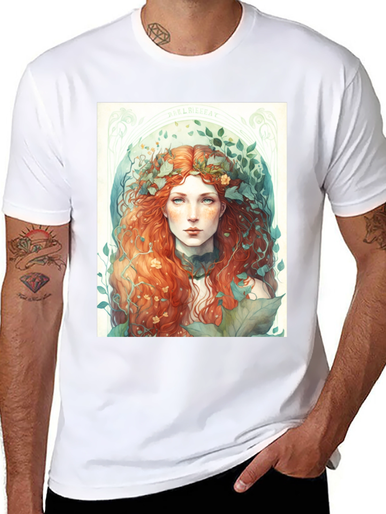 Nature Goddess Graphic Tee - Black Cotton Blend