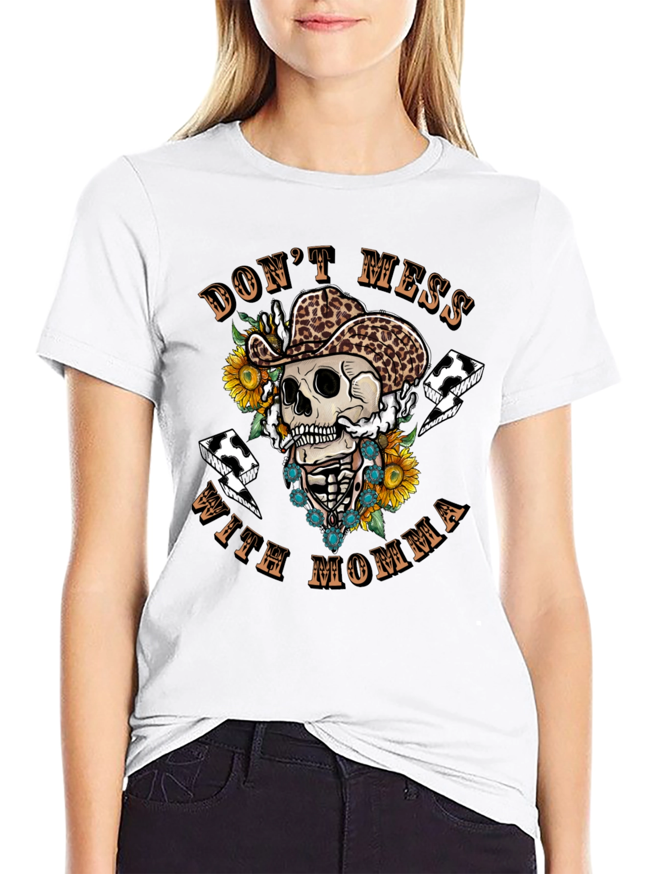 Dont Mess with Momma Skeleton Graphic Tee