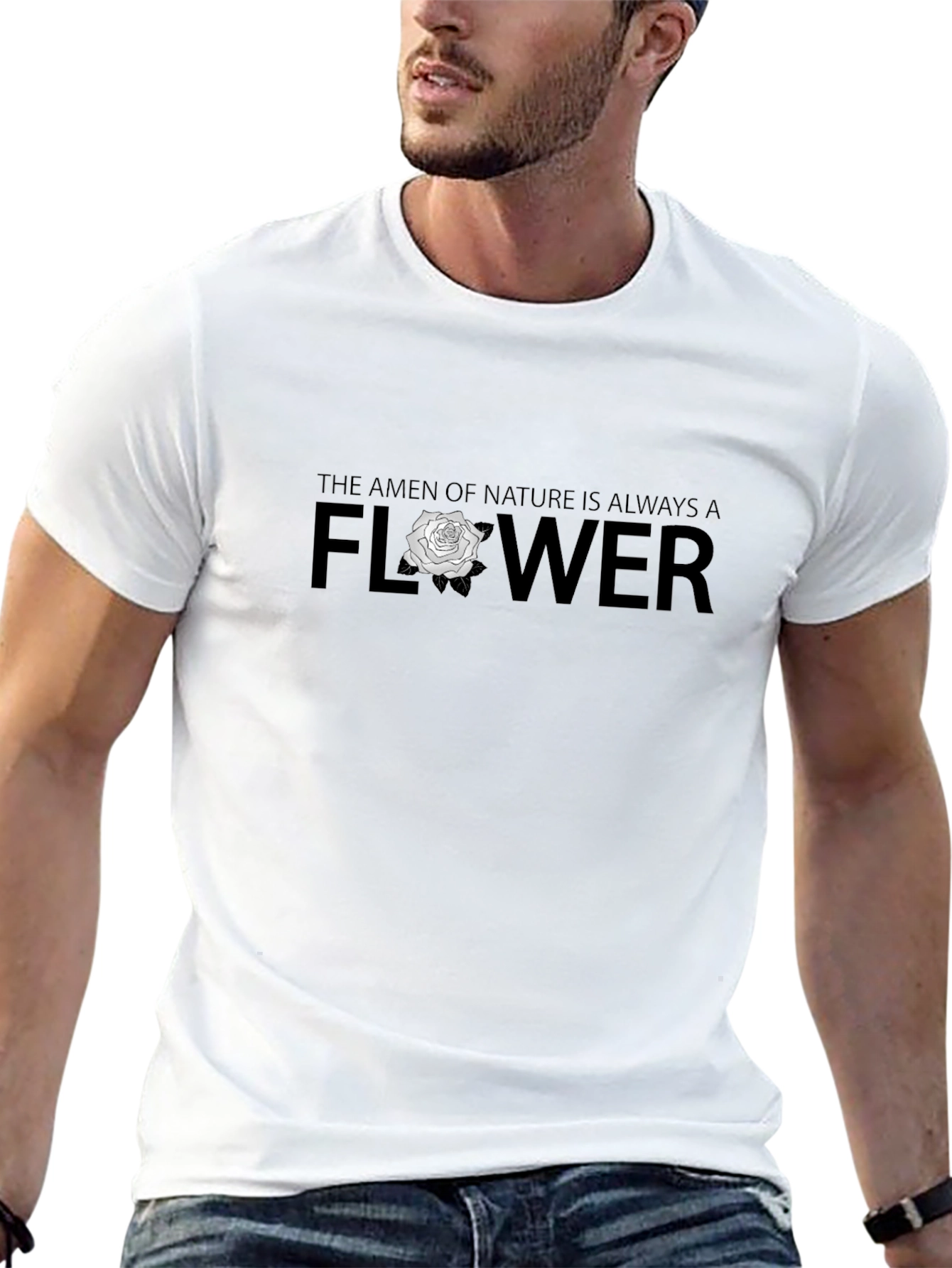 Natures Amen Flower Graphic Tee - Mens